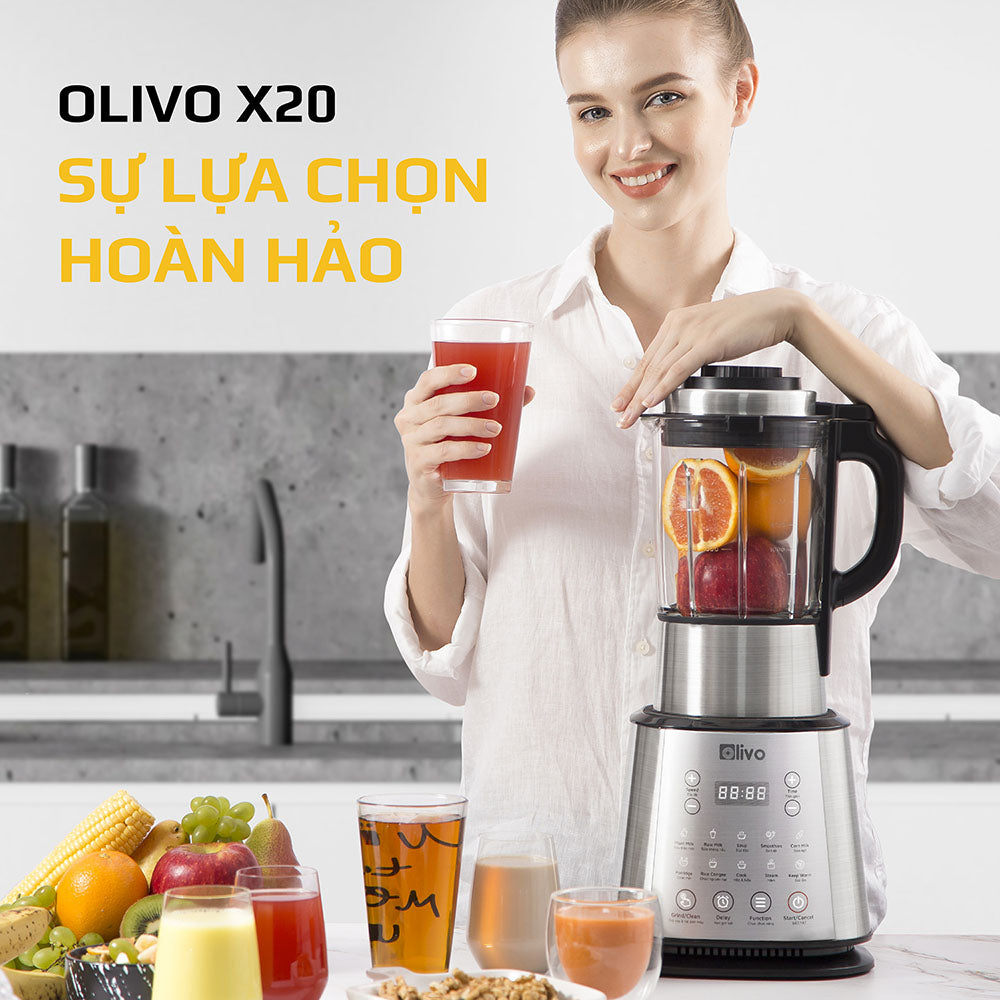 Máy Làm Sữa Hạt OLIVO X20 - Nấu Sữa Hạt, Xay Sữa Hạt, Làm Sữa Thảo Mộc Đa Năng