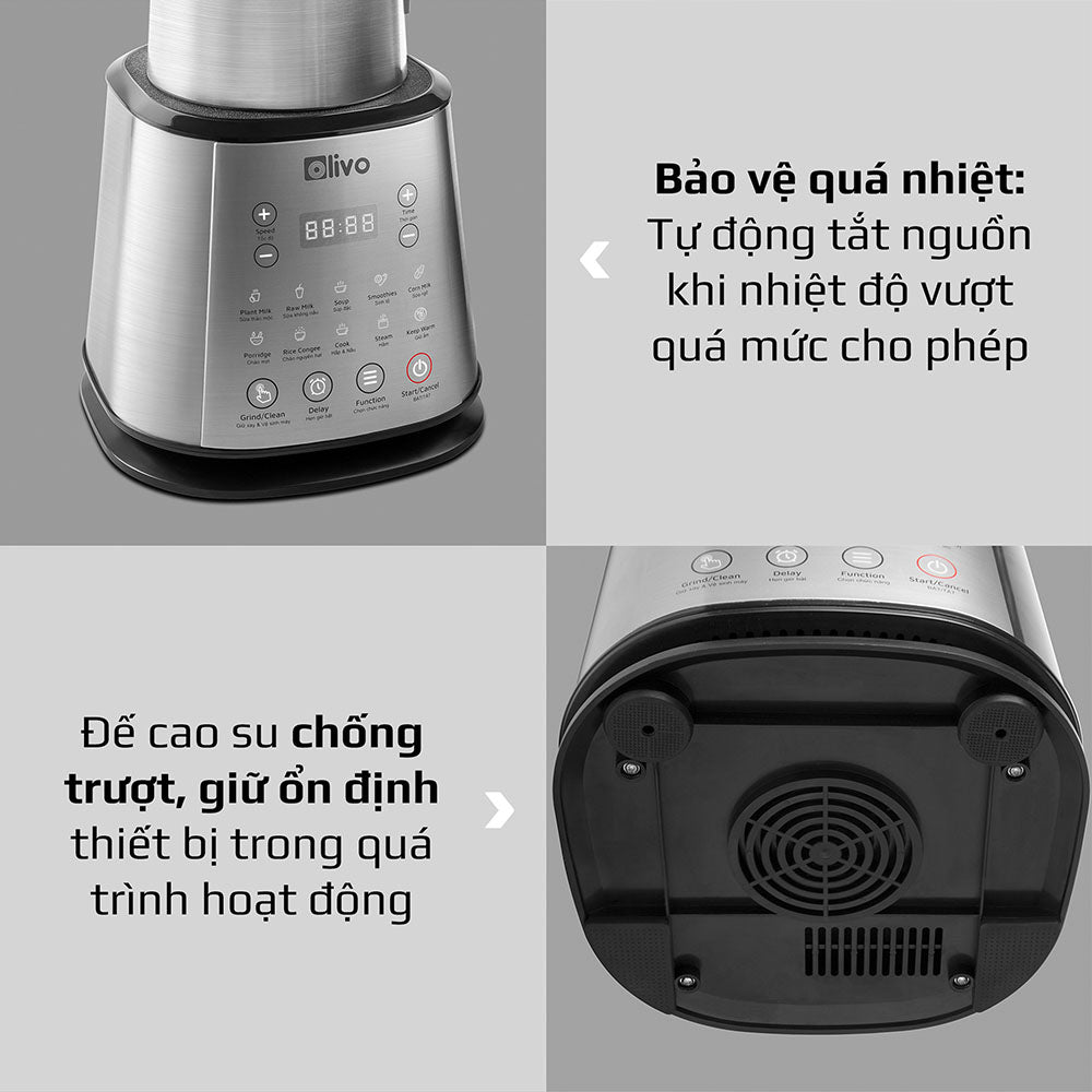 Máy Làm Sữa Hạt OLIVO X20 - Nấu Sữa Hạt, Xay Sữa Hạt, Làm Sữa Thảo Mộc Đa Năng