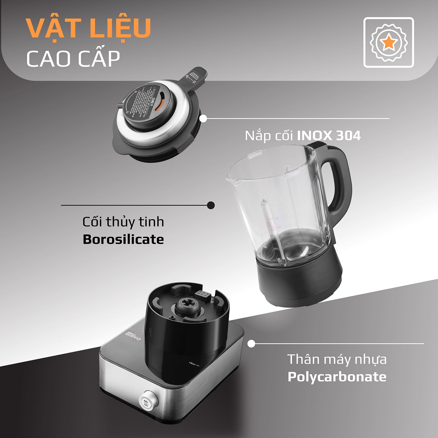 Máy Xay Nấu Cao Cấp OLIVO CB22 PRO - Độ Ồn Thấp Nhất - Chống Trào Tuyệt Đối - Vệ Sinh Khử Khuẩn