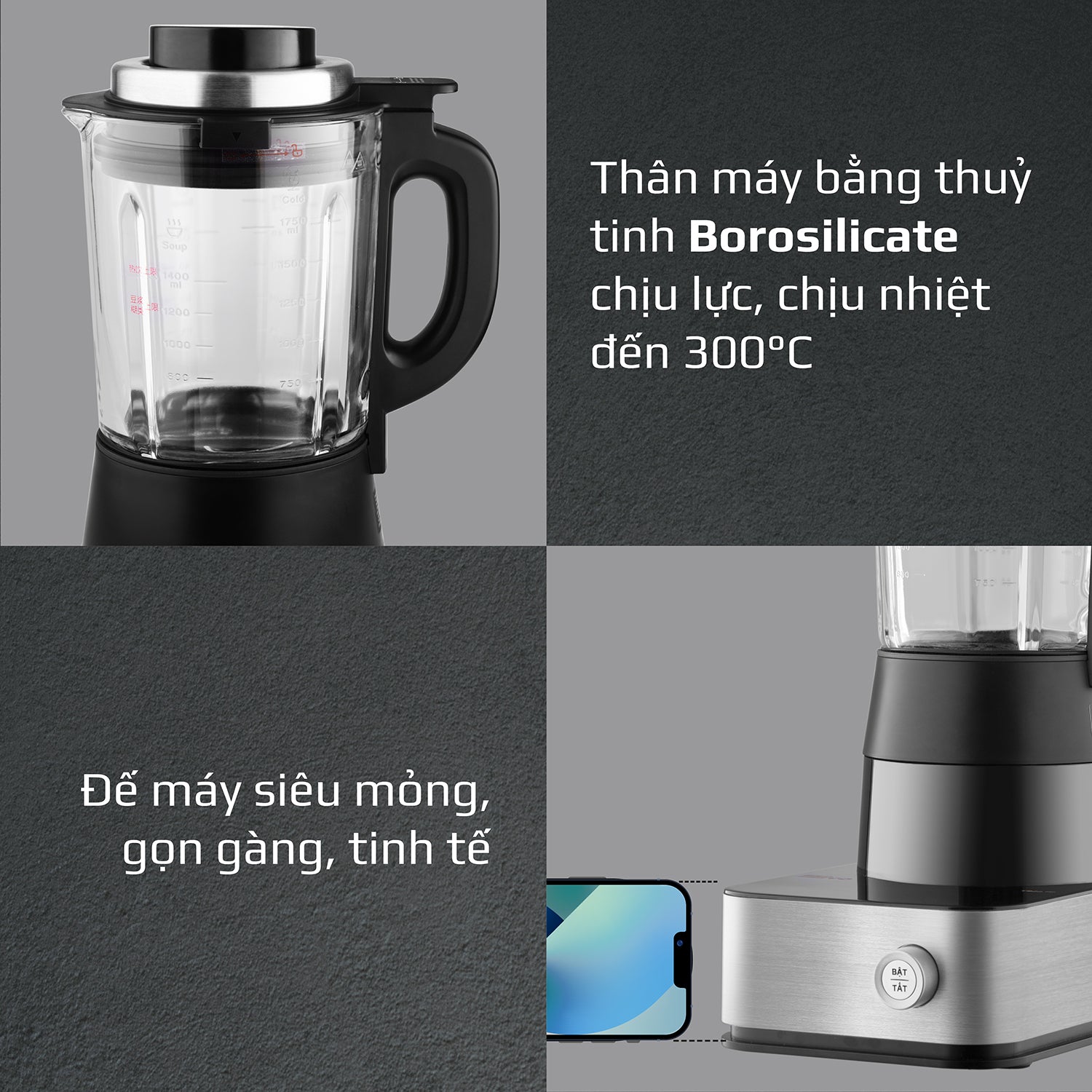 Máy Xay Nấu Cao Cấp OLIVO CB22 PRO - Độ Ồn Thấp Nhất - Chống Trào Tuyệt Đối - Vệ Sinh Khử Khuẩn