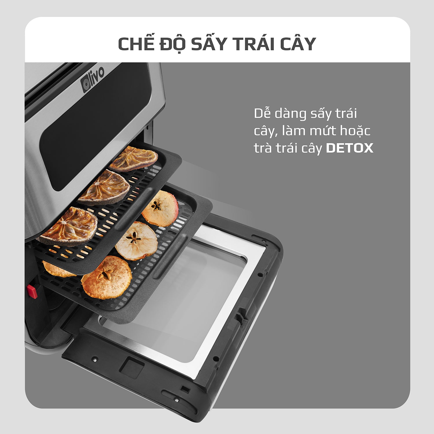 Nồi Chiên Không Dầu OLIVO AF12- Dung Tích 12L - Công Suất 1800W