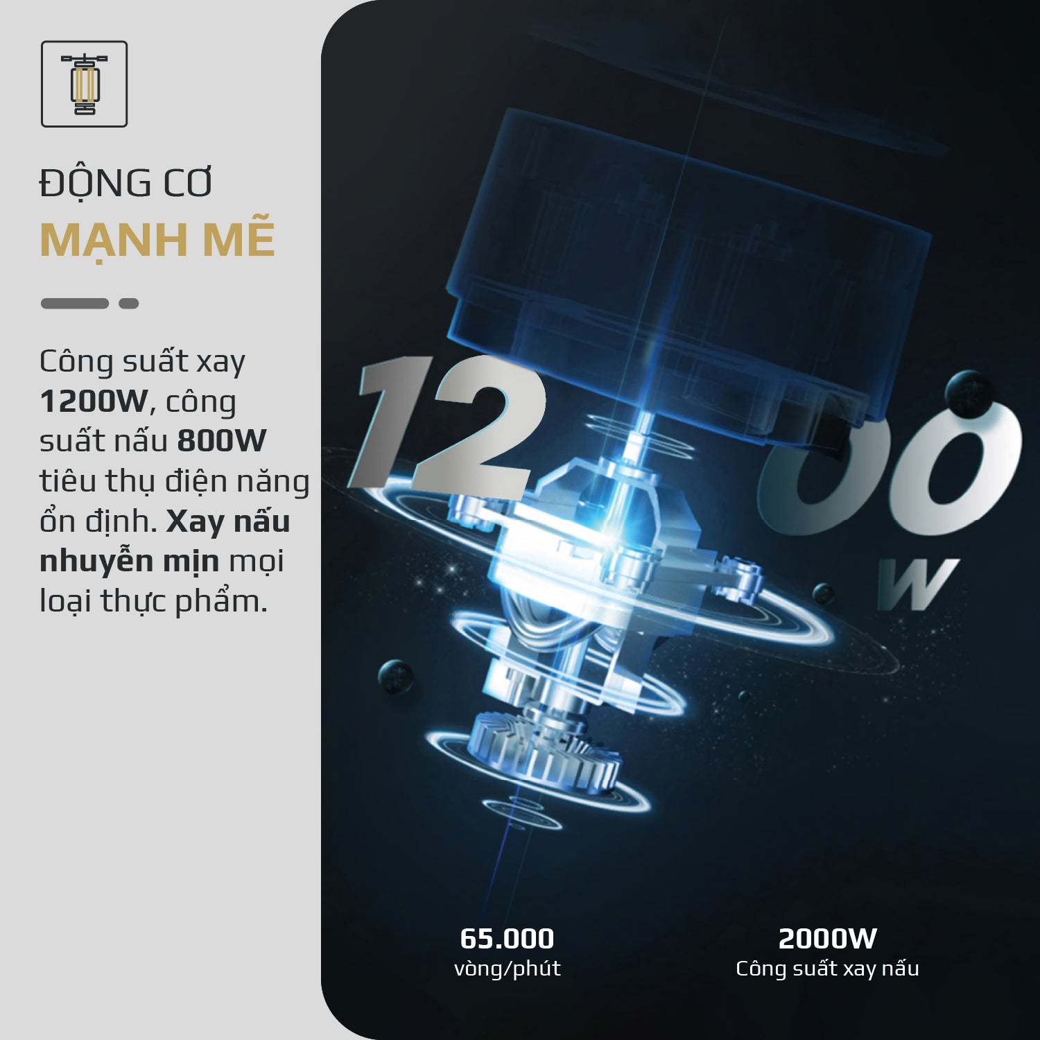 Máy Xay Nấu Đa Năng OLIVO CB20 - Độ Ồn Thấp Nhất - Chống Trào Tuyệt Đối - Vệ Sinh Khử Khuẩn - Chống Dính Gốm