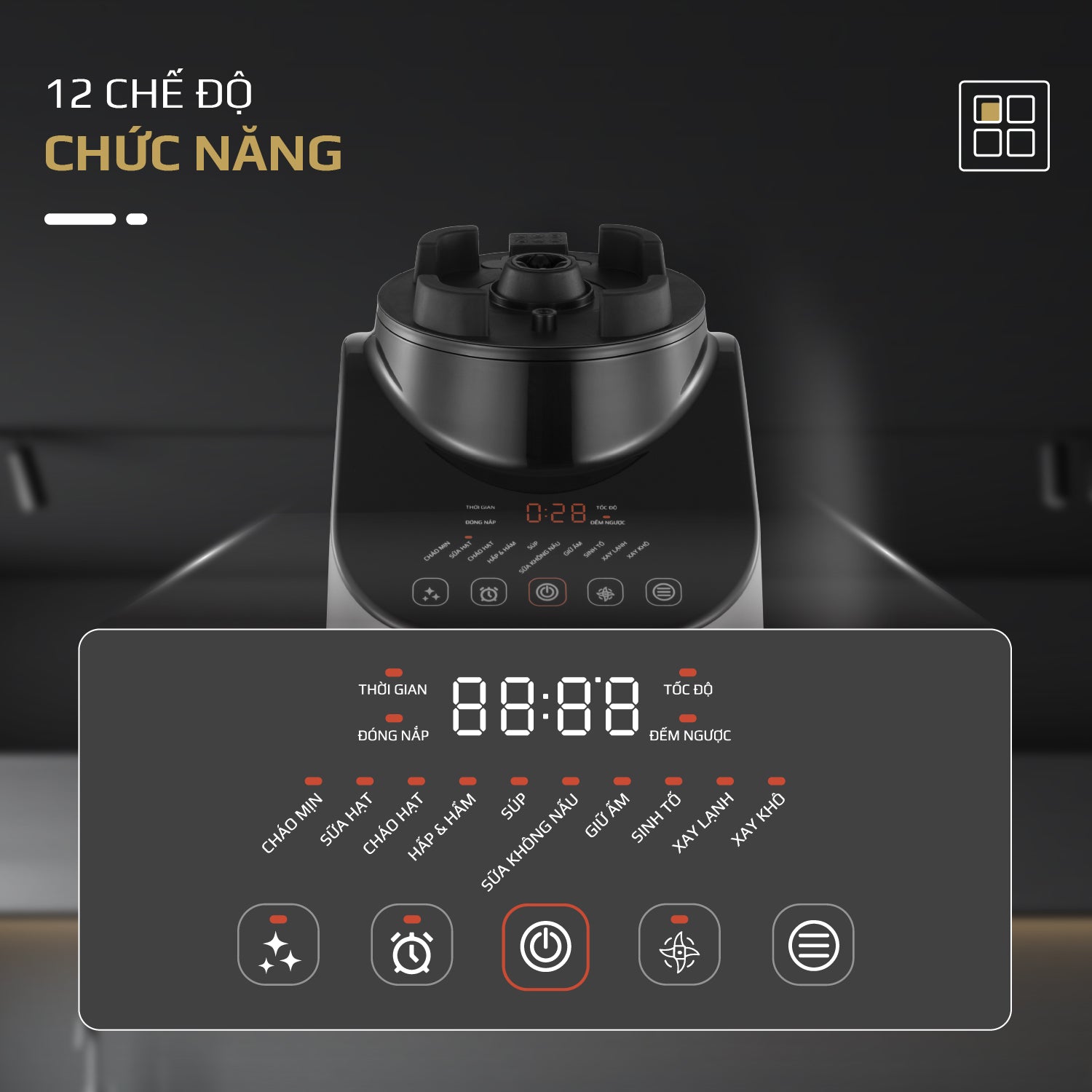 Máy Xay Nấu Đa Năng OLIVO CB20 - Độ Ồn Thấp Nhất - Chống Trào Tuyệt Đối - Vệ Sinh Khử Khuẩn - Chống Dính Gốm