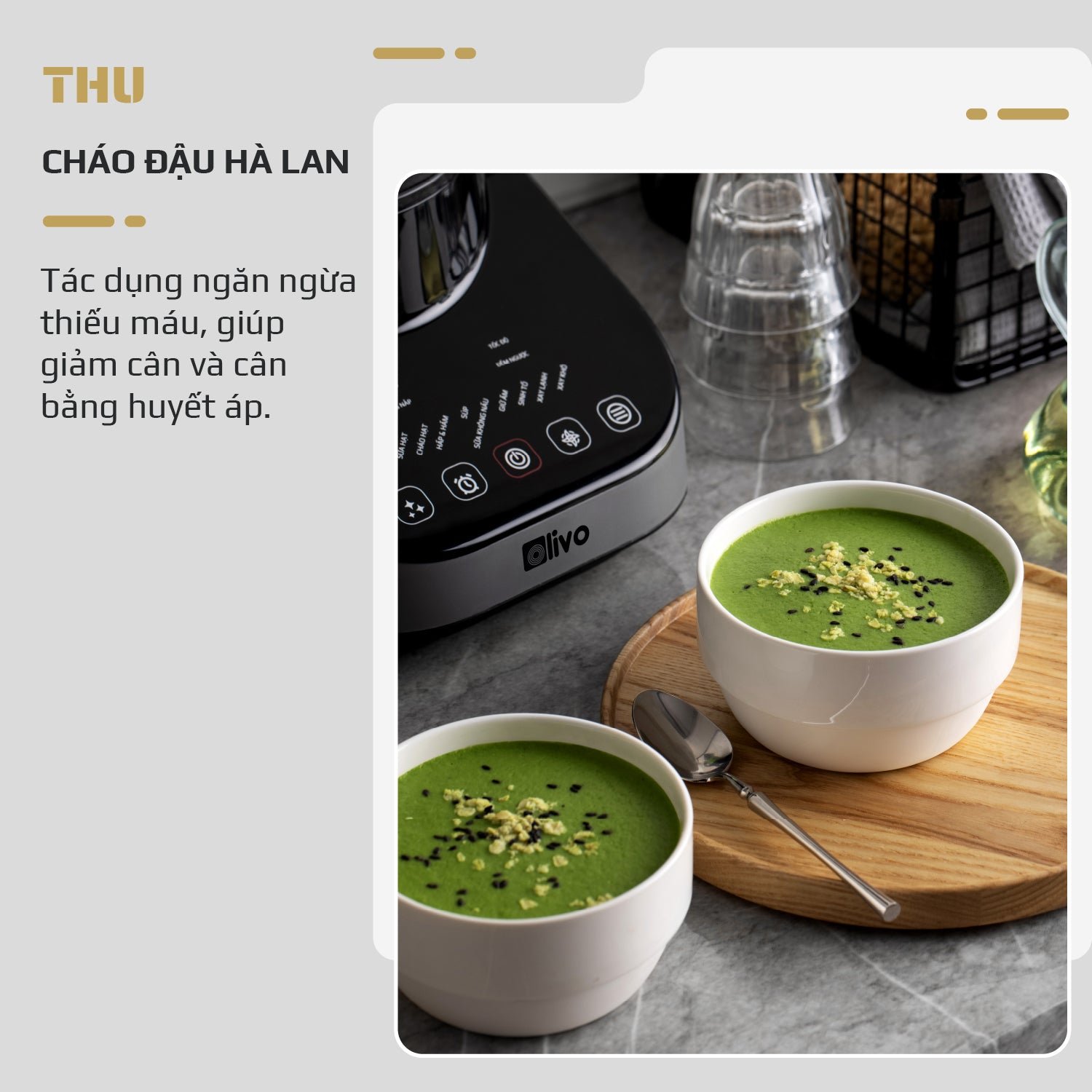 Máy Xay Nấu Đa Năng OLIVO CB20 - Độ Ồn Thấp Nhất - Chống Trào Tuyệt Đối - Vệ Sinh Khử Khuẩn - Chống Dính Gốm