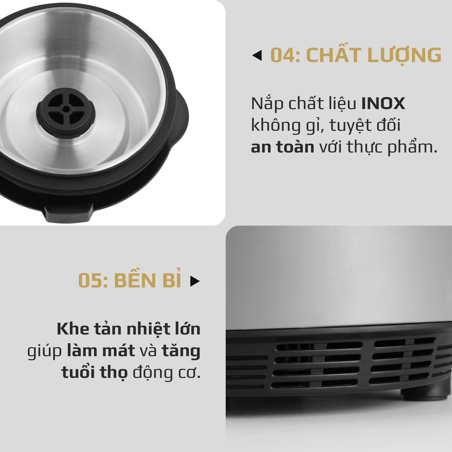 Máy Xay Nấu Đa Năng OLIVO CB20 - Độ Ồn Thấp Nhất - Chống Trào Tuyệt Đối - Vệ Sinh Khử Khuẩn - Chống Dính Gốm