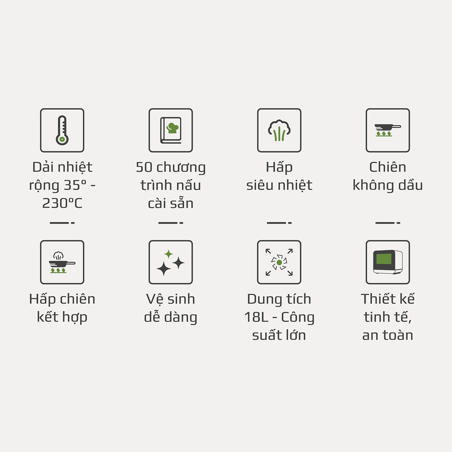 Nồi Chiên Hơi Nước OLIVO SF18 - 50 Chức Năng - Dung Tích 18L - Công Suất 2450W