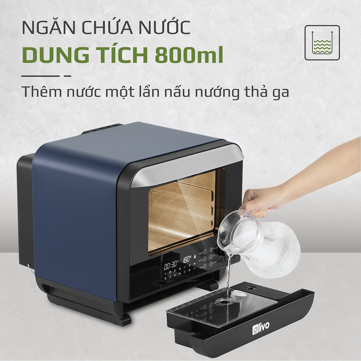 Nồi Chiên Hơi Nước OLIVO SF18 - 50 Chức Năng - Dung Tích 18L - Công Suất 2450W