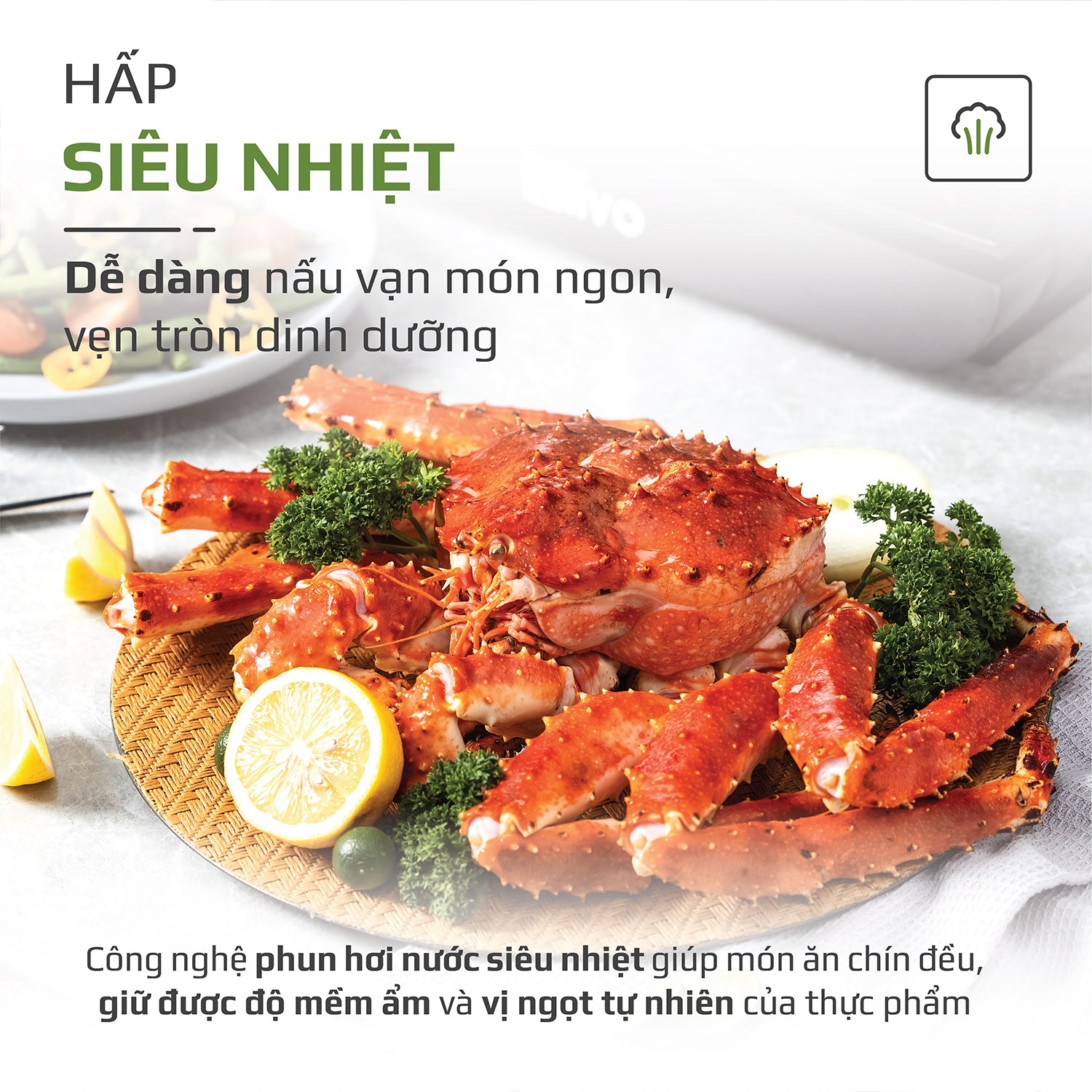 Nồi Chiên Hơi Nước OLIVO SF18 - 50 Chức Năng - Dung Tích 18L - Công Suất 2450W