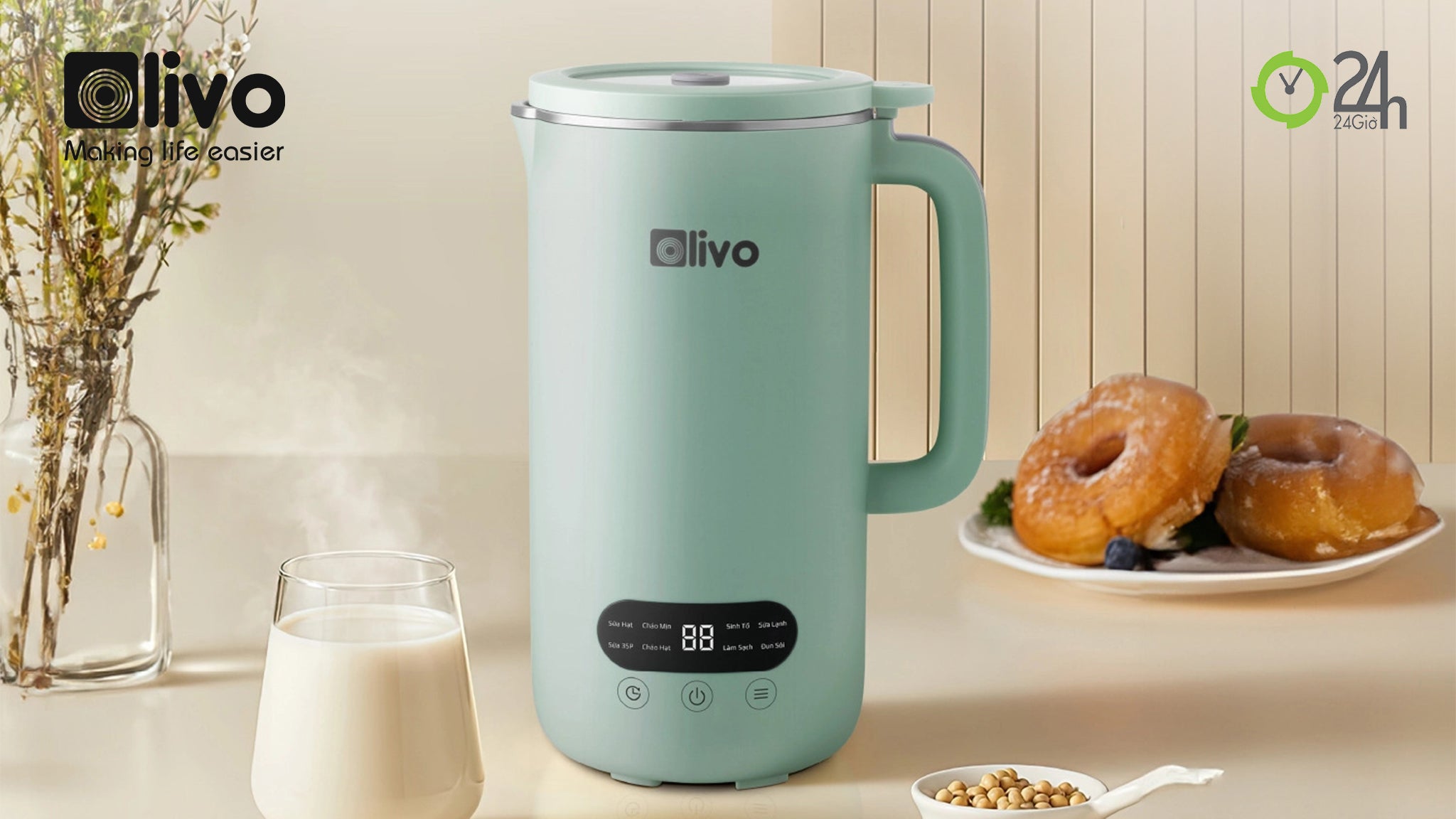 (24h.com.vn) Review máy làm sữa hạt OLIVO CB1000 dung tích 1000ML: Có thực sự đáng mua như lời đồn? 