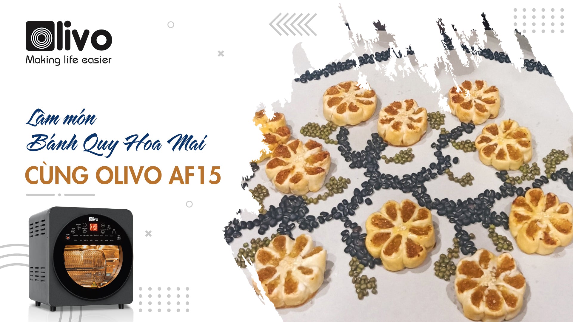 Cùng OLIVO AF15 Làm món Bánh Quy Hoa Mai cho Tết Sum Vầy
