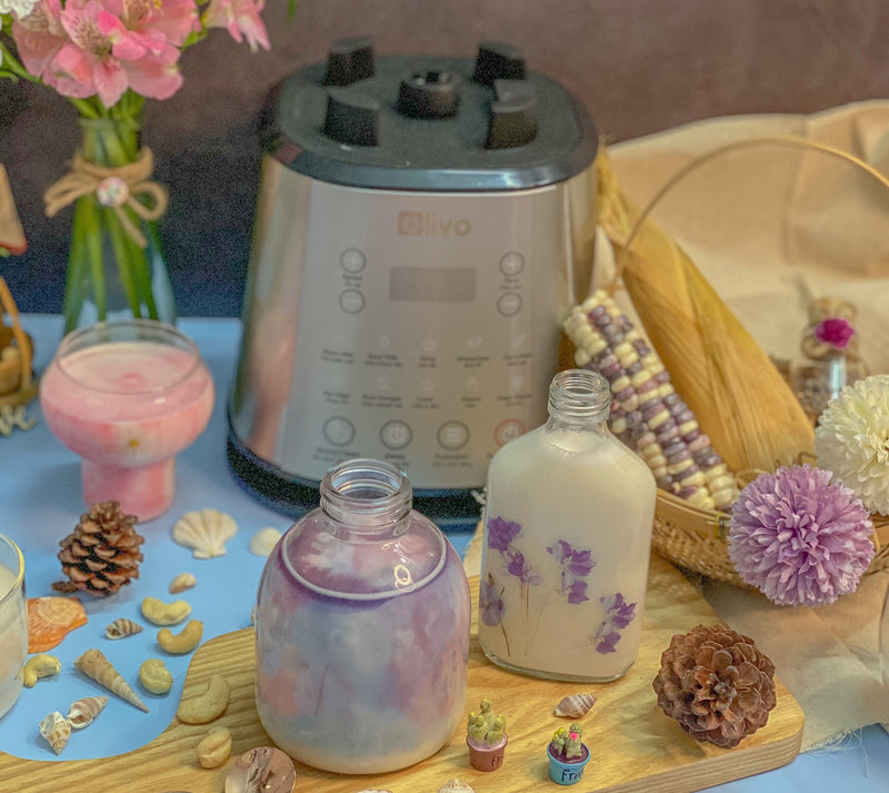 Cách làm sữa sen Huế - hạt điều - bắp nếp tím mix dừa non đơn giản mà ngon