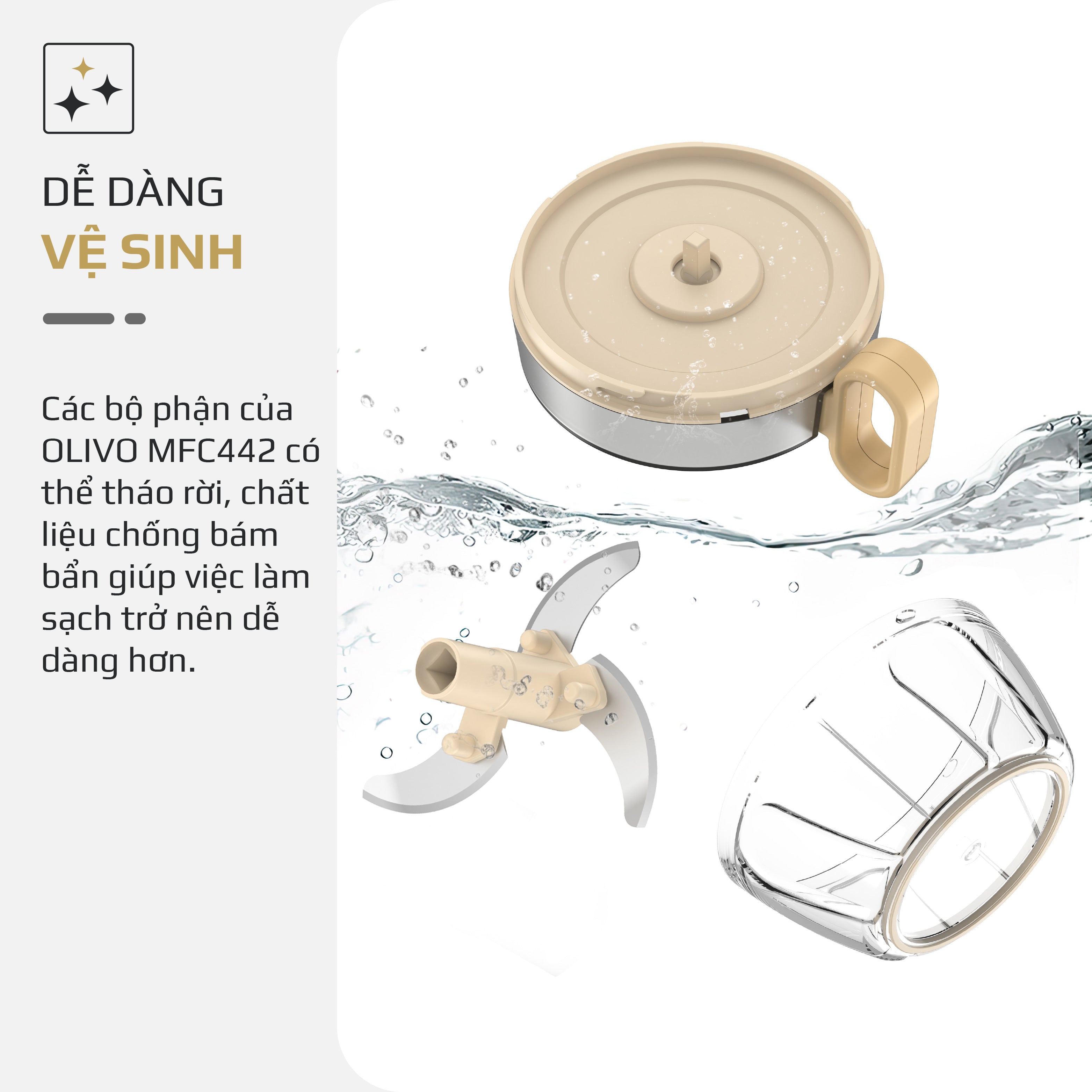 Dụng Cụ Xay Thực Phẩm Đa Năng Mini OLIVO MFC442 – Xay Tỏi Ớt, Xay Thịt, Xay Hạt Tiện Lợi – Dây Kéo Chắc Chắn – Dung Tích 400ML – Dễ Dàng Vệ Sinh
