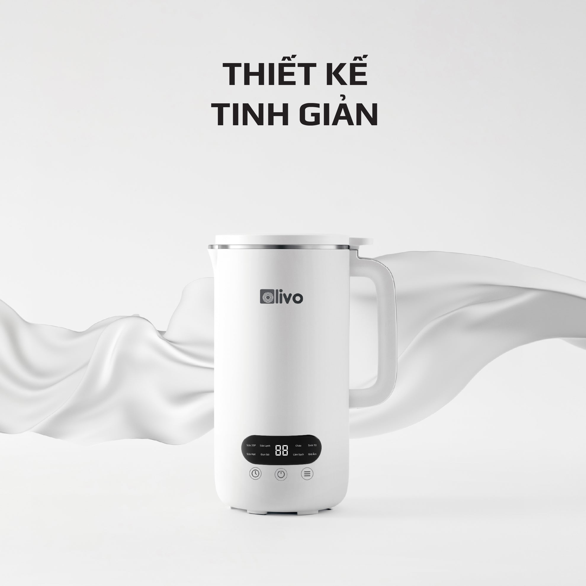 Máy Xay Nấu Đa Năng OLIVO CB1000 - Dung Tích 1L - 9 Chế Độ - Lòng Cối Inox 304 - Nắp Kính Cường Lực - Công Suất 880W - Chống Trào Tuyệt Đối