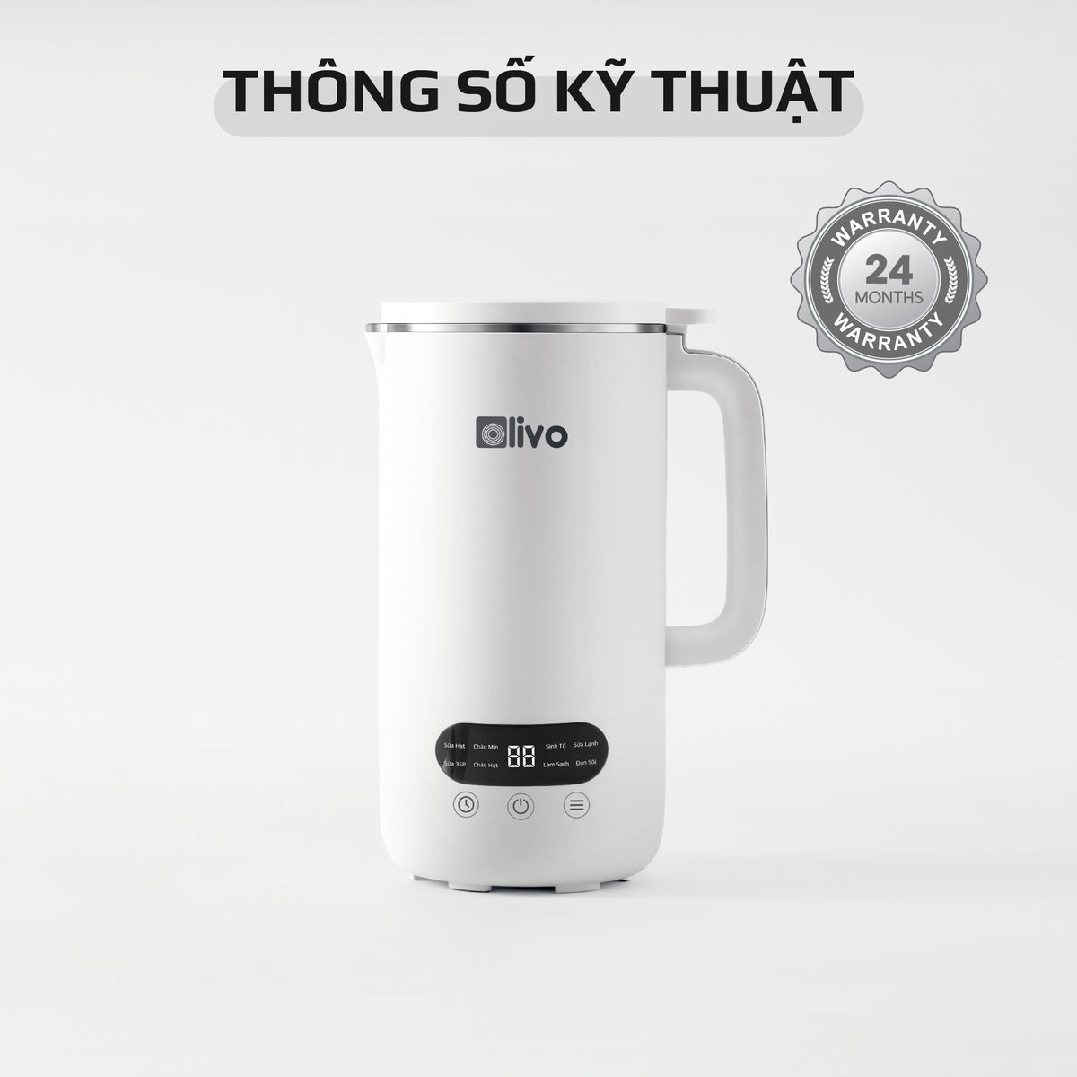 Máy Xay Nấu Đa Năng OLIVO CB1000 - Dung Tích 1L - 9 Chế Độ - Lòng Cối Inox 304 - Nắp Kính Cường Lực - Công Suất 880W - Chống Trào Hiệu Quả