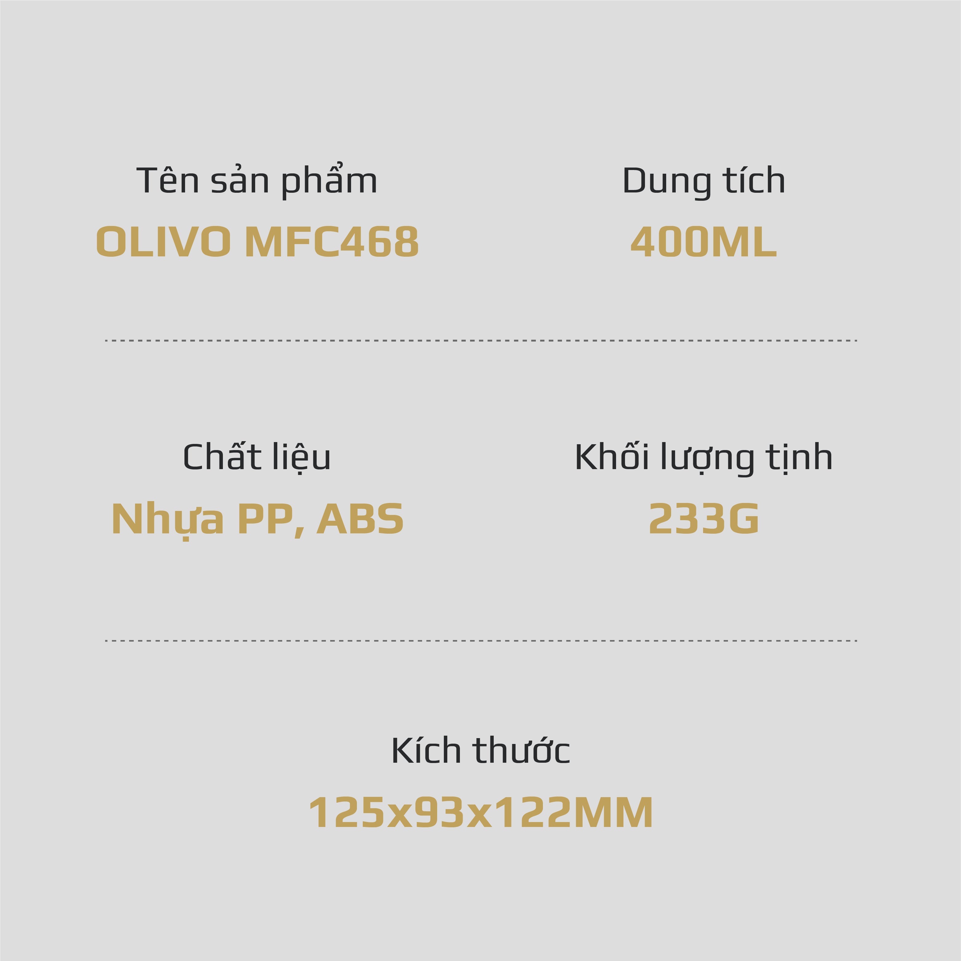 Dụng Cụ Xay Thực Phẩm Đa Năng Mini OLIVO MFC468 – Xay Tỏi Ớt, Xay Thịt, Xay Hạt Tiện Lợi – Nắp Lật Tiện Dụng - Dây Kéo Chắc Chắn – Dung Tích 400ML – Dễ Dàng Vệ Sinh