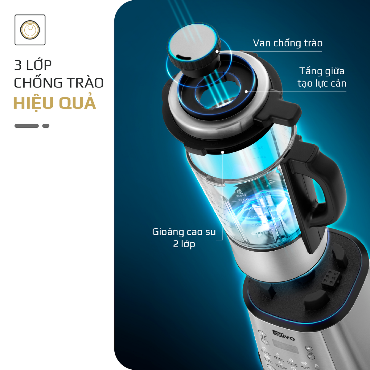 Máy Làm Sữa Hạt OLIVO X20 PLUS Phiên Bản 2023 - Đa Chức Năng - Tạm Dừng Thông Minh - Vệ Sinh Khử Khuẩn - Chống Trào Hiệu Quả - Công Suất 2000W