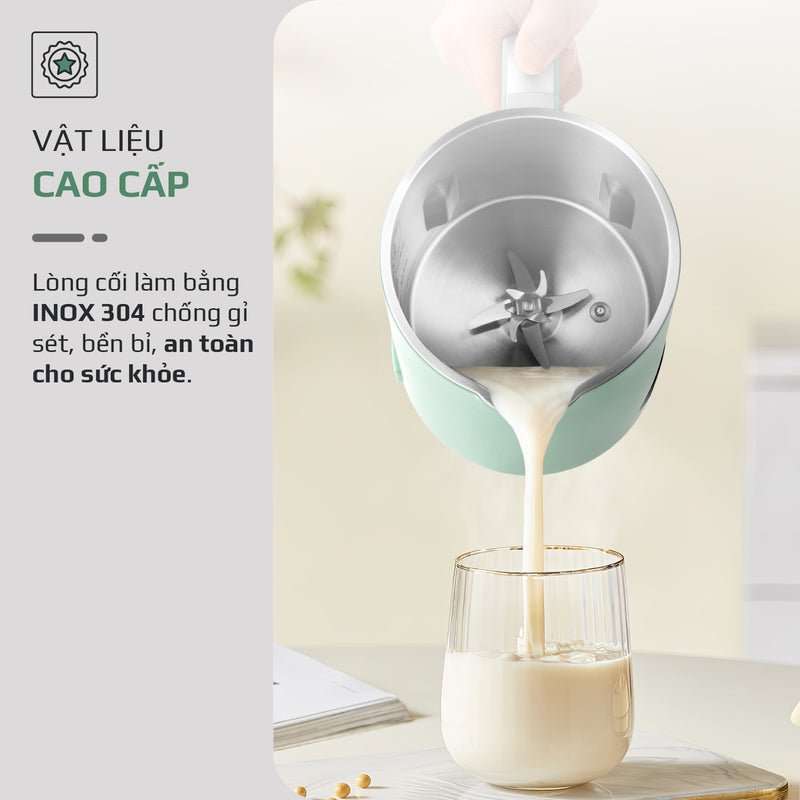 Máy Xay Nấu Đa Năng OLIVO CB1000 - Dung Tích 1L, Nắp INOX Kết Hợp Kính Cường Lực Duy Nhất Trên Thị Trường, Công Suất 880W, 9 Chế Độ, Chống Trào Tuyệt Đối