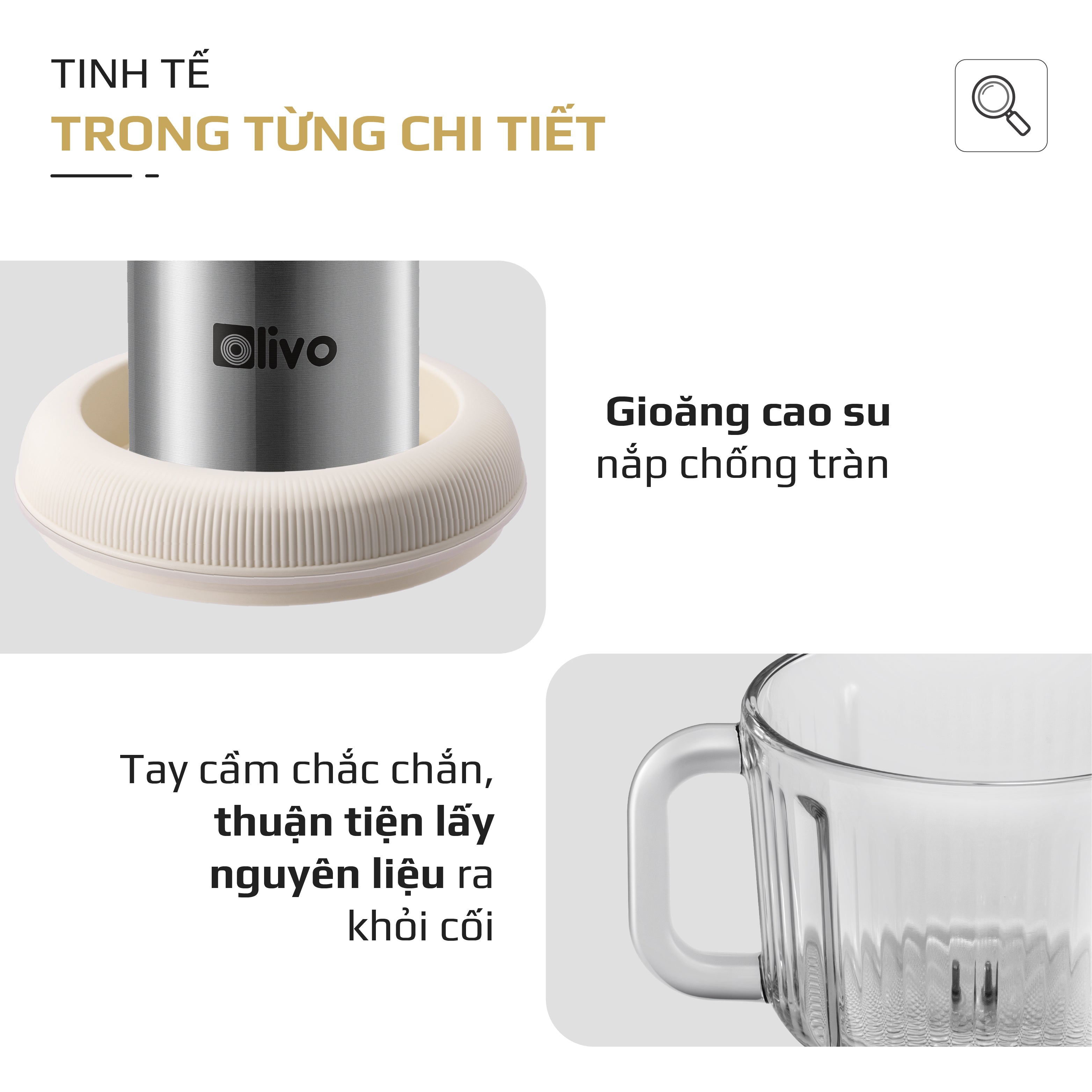 Máy Xay Thực Phẩm Đa Năng OLIVO FC25 - 2 Cối Xay - Dung Tích 2L Và 300ML - Công Suất 300W - 3 Chế Độ Xay