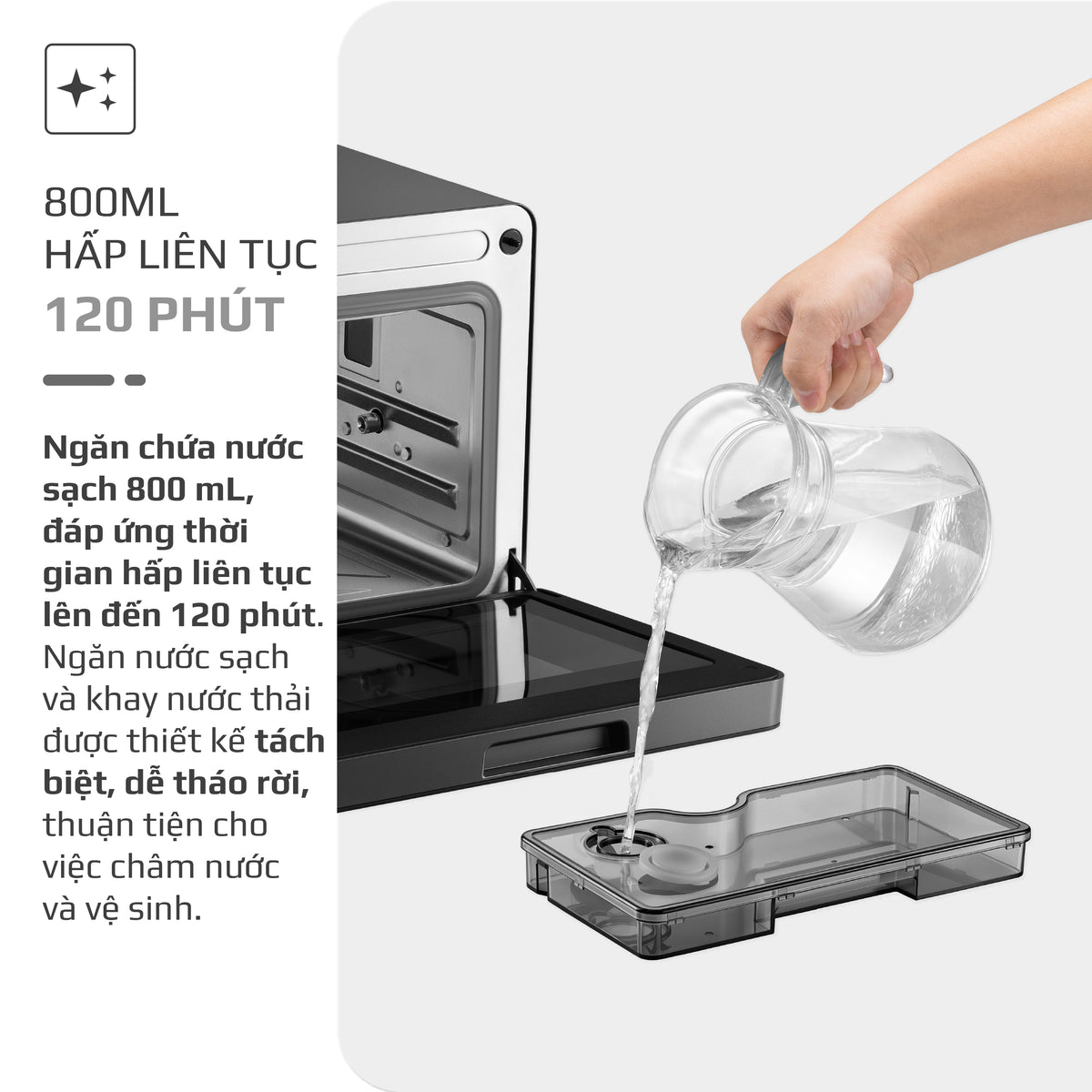 Nồi Chiên Hấp Đa Năng OLIVO SF1800 ULTRA - Dung Tích 18L - Công Nghệ Hấp GreenSteam/Chiên Eco Fry, 100 Chế Độ Cài Sẵn, Đột Phá Chiên Hấp Đa Giai Đoạn, Màu Titanium, Bảng Điều Khiển OLED Cao Cấp