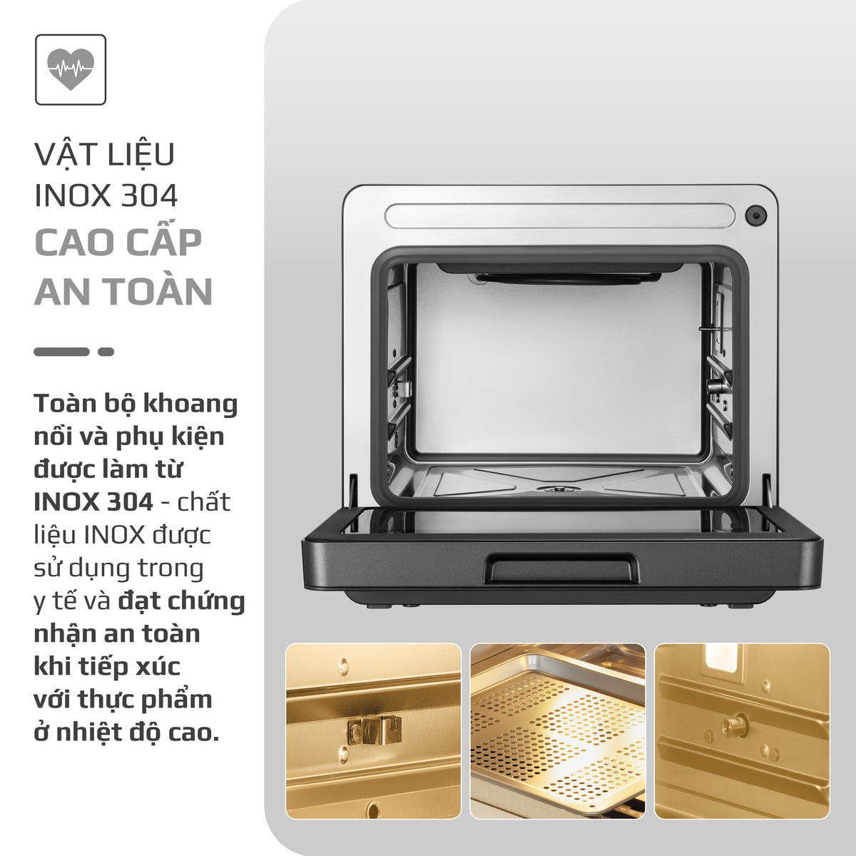Nồi Chiên Hấp Đa Năng OLIVO SF1800 ULTRA - Dung Tích 18L - Công Nghệ Hấp GreenSteam/Chiên Eco Fry, 100 Chế Độ Cài Sẵn, Đột Phá Chiên Hấp Đa Giai Đoạn, Màu Titanium, Bảng Điều Khiển OLED Cao Cấp