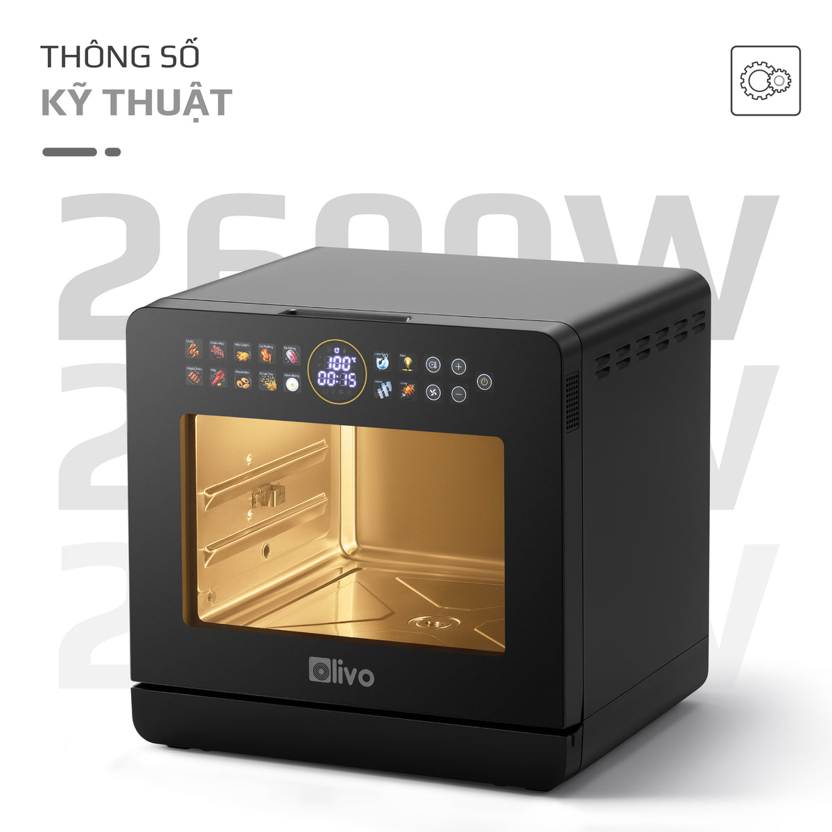 Nồi Chiên Hấp Đa Năng OLIVO SF1800 ULTRA - Dung Tích 18L - Công Nghệ Hấp GreenSteam/Chiên Eco Fry, 100 Chế Độ Cài Sẵn, Đột Phá Chiên Hấp Đa Giai Đoạn, Màu Titanium, Bảng Điều Khiển OLED Cao Cấp