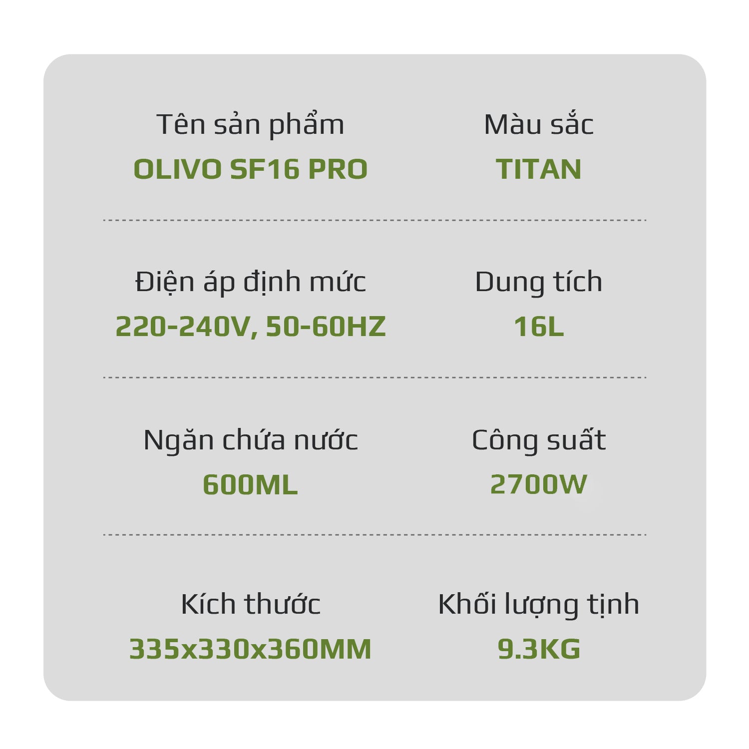 Nồi Chiên Hấp Đa Năng OLIVO SF16 PRO 2025 - 70 Chế Độ Cài Sẵn, Toàn Bộ Khoang Nồi Và Phụ Kiện Bằng Inox 304 Cao Cấp, Dung Tích 16L, Vệ Sinh Dễ Dàng