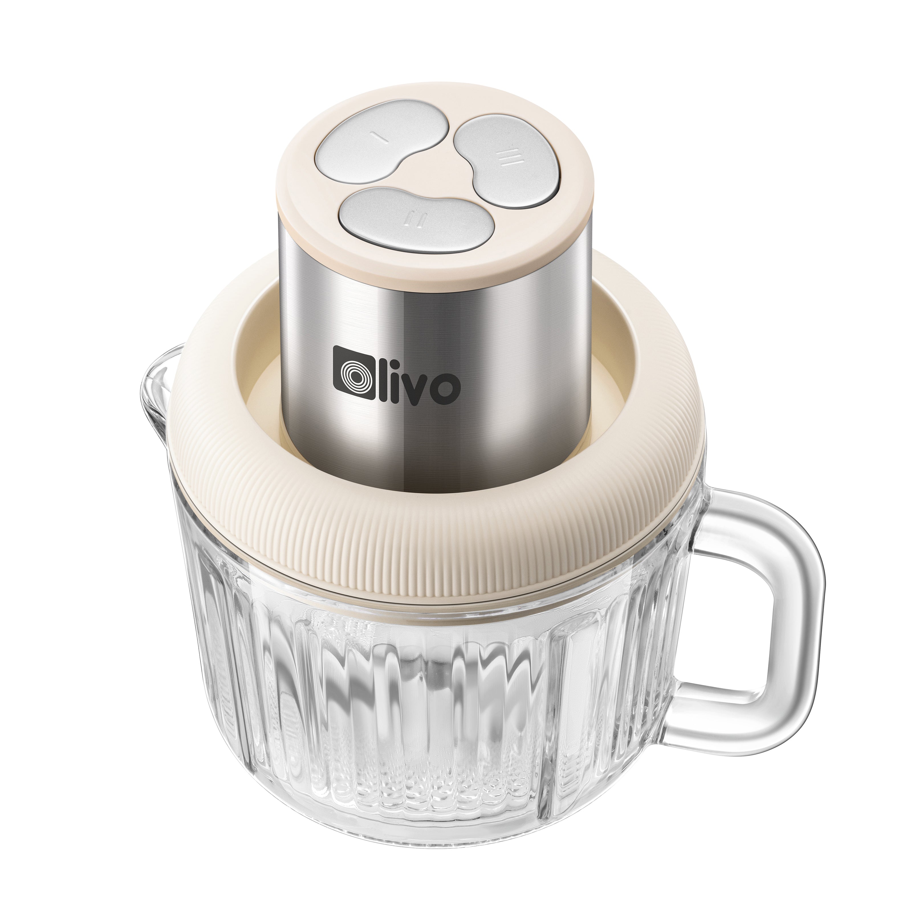 Máy Xay Thực Phẩm Đa Năng OLIVO FC25 - 2 Cối Xay - Dung Tích 2L Và 300ML - Công Suất 300W - 3 Chế Độ Xay