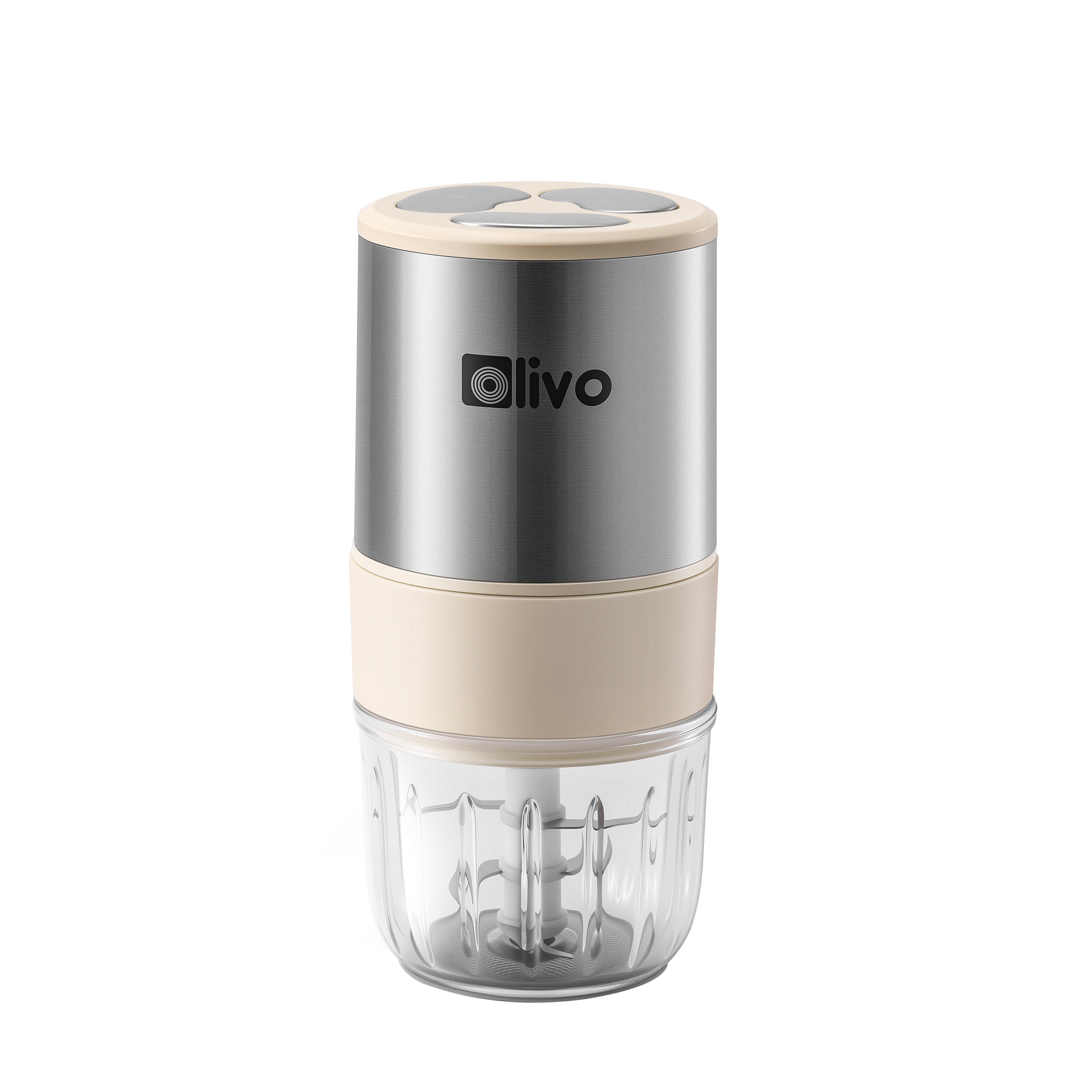 Máy Xay Thực Phẩm Đa Năng OLIVO FC25 - 2 Cối Xay - Dung Tích 2L Và 300ML - Công Suất 300W - 3 Chế Độ Xay