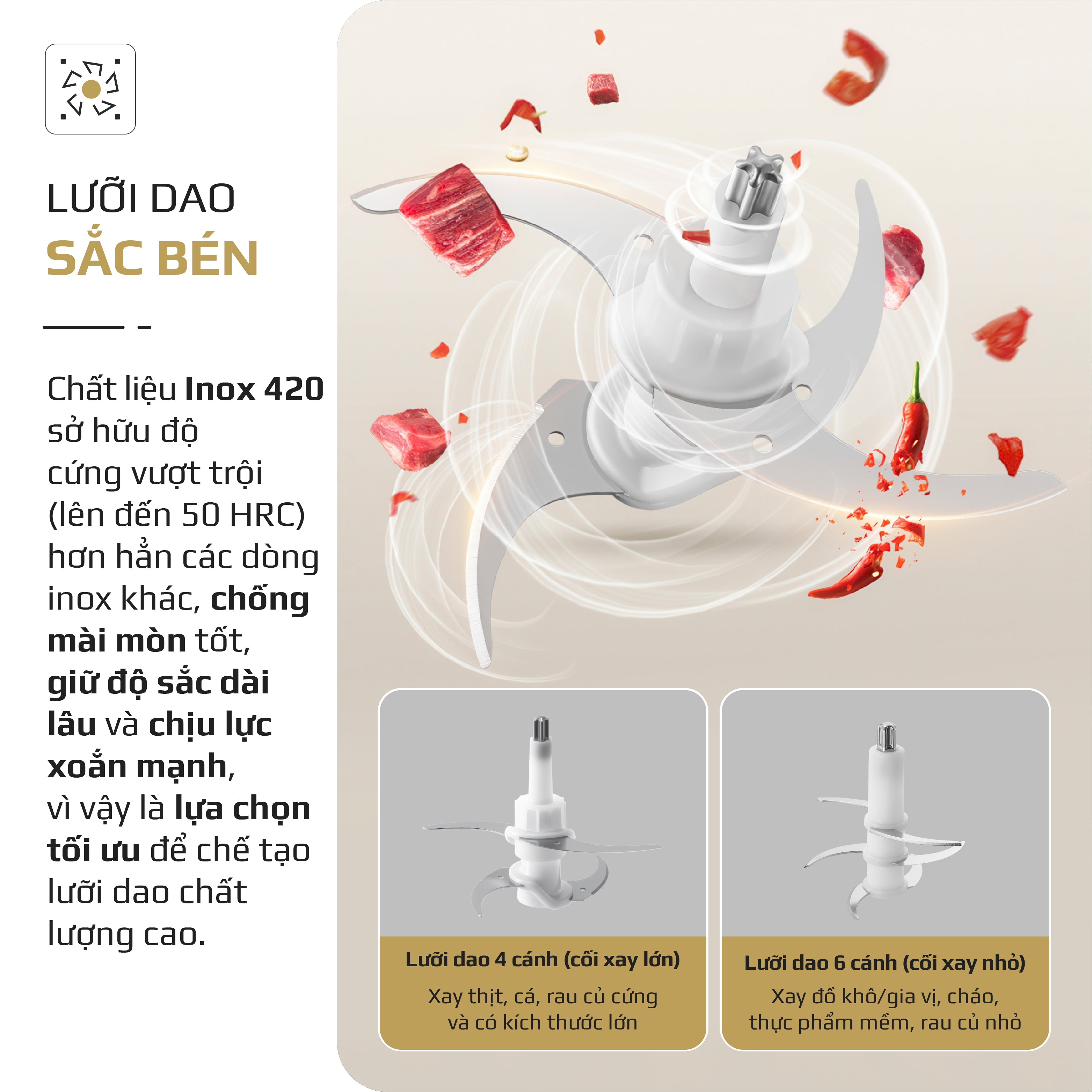 Máy Xay Thực Phẩm Đa Năng OLIVO FC25 - 2 Cối Xay - Dung Tích 2L Và 300ML - Công Suất 300W - 3 Chế Độ Xay