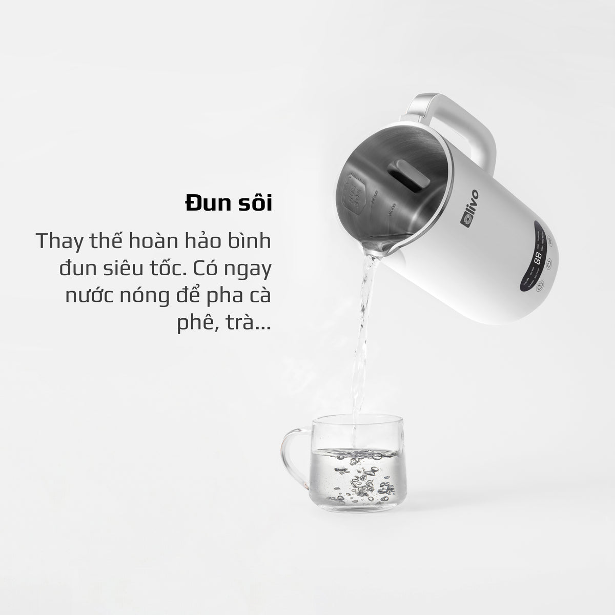 Máy Xay Nấu Đa Năng OLIVO CB1000 - Dung Tích 1L - 9 Chế Độ - Lòng Cối Inox 304 - Nắp Kính Cường Lực - Công Suất 880W - Chống Trào Hiệu Quả