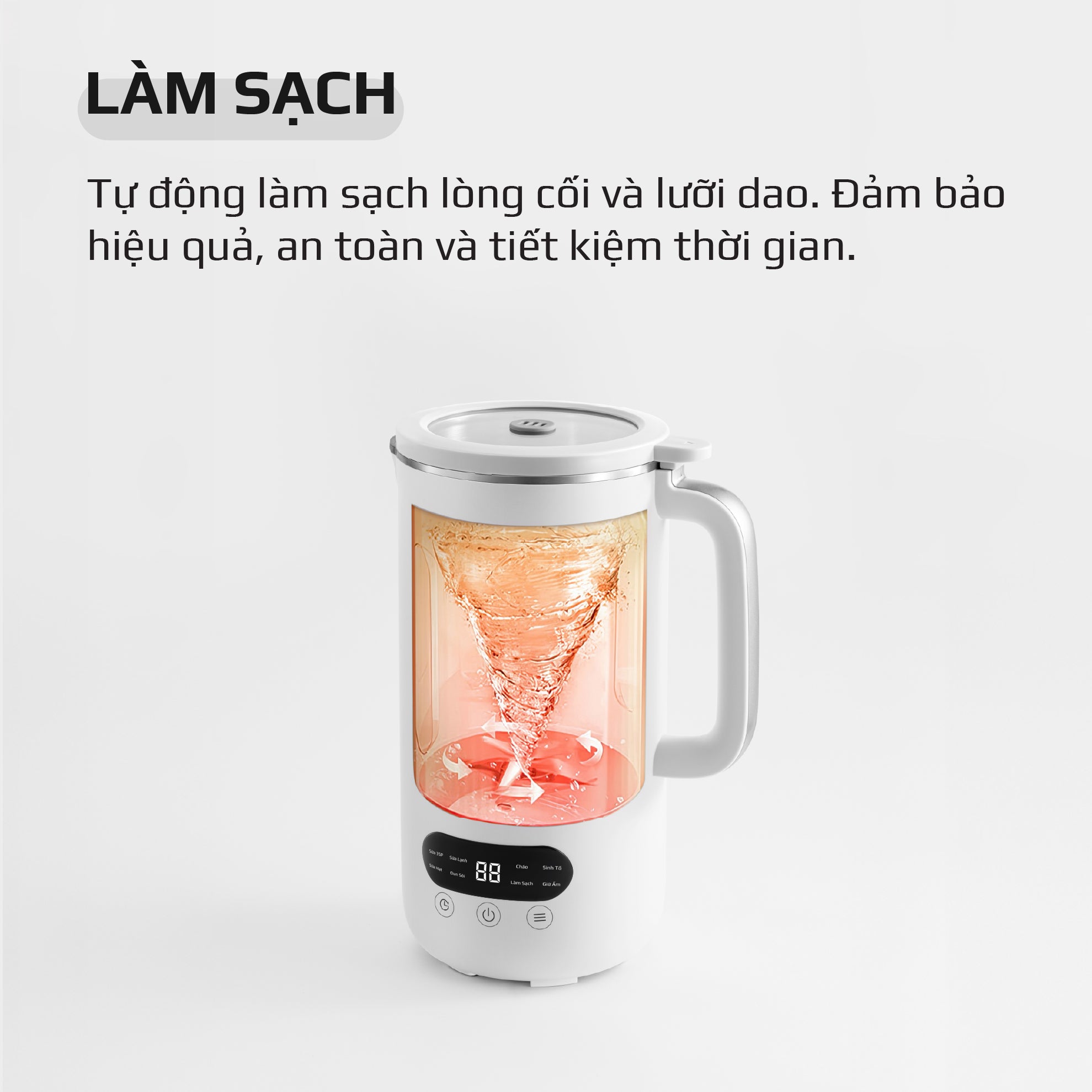 Máy Xay Nấu Đa Năng OLIVO CB1000 - Dung Tích 1L - 9 Chế Độ - Lòng Cối Inox 304 - Nắp Kính Cường Lực - Công Suất 880W - Chống Trào Tuyệt Đối