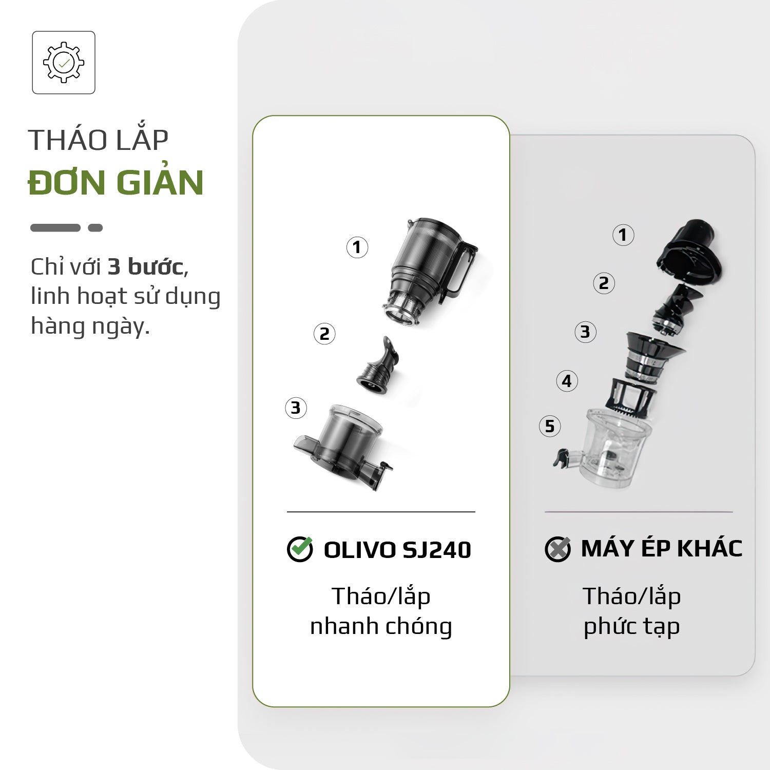 Máy Ép Chậm OLIVO SJ240 - Phiên Bản Giới Hạn Màu Titanium - Khoang Tiếp Lớn - Giải Pháp Hoàn Hảo Cho Việc Ép Kết Hợp Trái Cây, Rau Củ