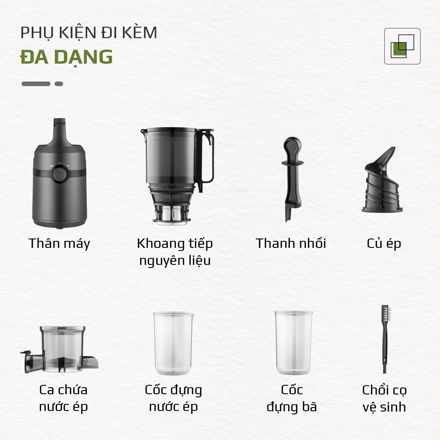 Máy Ép Chậm OLIVO SJ240 - Phiên Bản Giới Hạn Màu Titanium - Khoang Tiếp Lớn - Giải Pháp Hoàn Hảo Cho Việc Ép Kết Hợp Trái Cây, Rau Củ