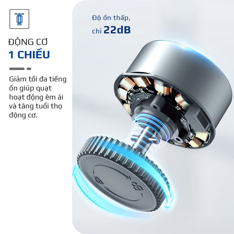 Quạt Tuần Hoàn Không Khí – Quạt Không Dây OLIVO WF1 – Chạy Êm, Sạc Nhanh 2.5 Giờ, Hoạt Động Bền Bỉ 48h – Gấp Gọn Dễ Dàng