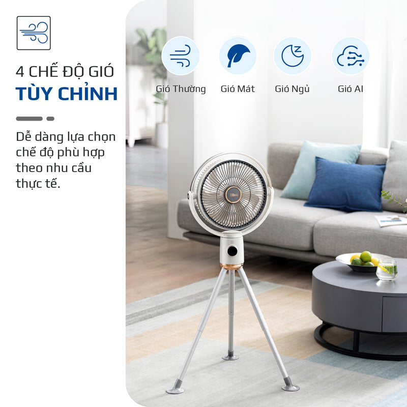 Quạt Tuần Hoàn Không Khí – Quạt Không Dây OLIVO WF1 – Chạy Êm, Sạc Nhanh 2.5 Giờ, Hoạt Động Bền Bỉ 48h – Gấp Gọn Dễ Dàng
