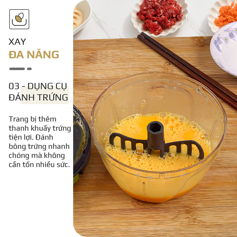 Dụng Cụ Xay Thực Phẩm Đa Năng Mini OLIVO MPC400A – Xay Tỏi Ớt, Xay Thịt, Xay Hạt Nhanh Chóng – Dây Kéo Chắc Chắn – Dung Tích 400ML – Dễ Dàng Vệ Sinh