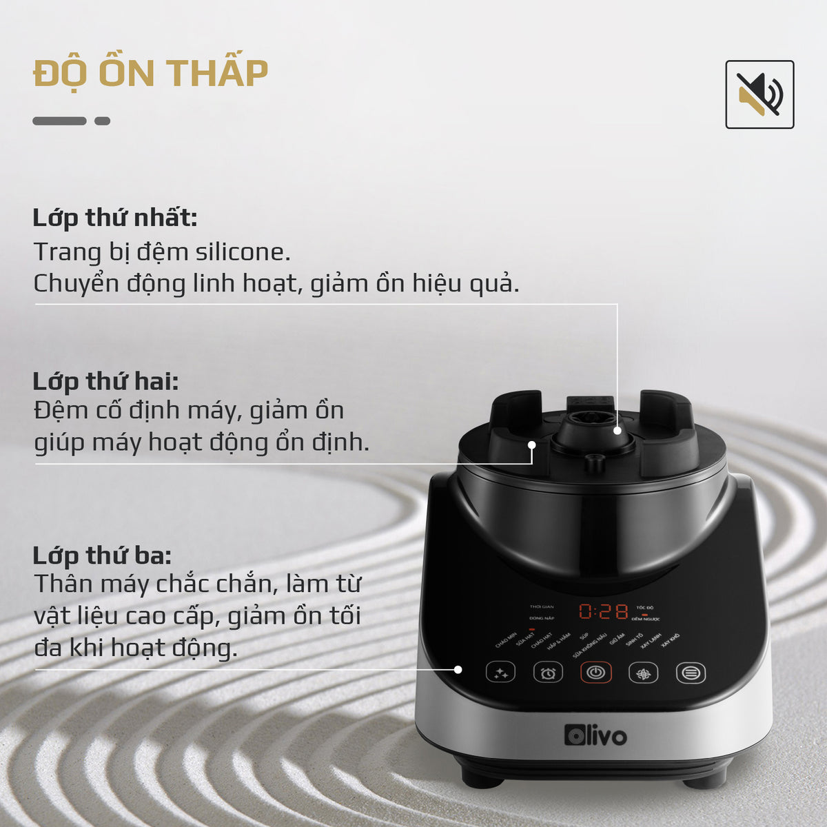 Máy Xay Nấu Đa Năng OLIVO CB20 - Độ Ồn Thấp - Chống Trào Hiệu Quả - Vệ Sinh Khử Khuẩn -  Chống Dính Gốm