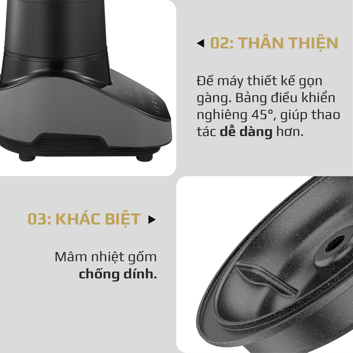 Máy Xay Nấu Đa Năng OLIVO CB20 - Độ Ồn Thấp - Chống Trào Hiệu Quả - Vệ Sinh Khử Khuẩn -  Chống Dính Gốm