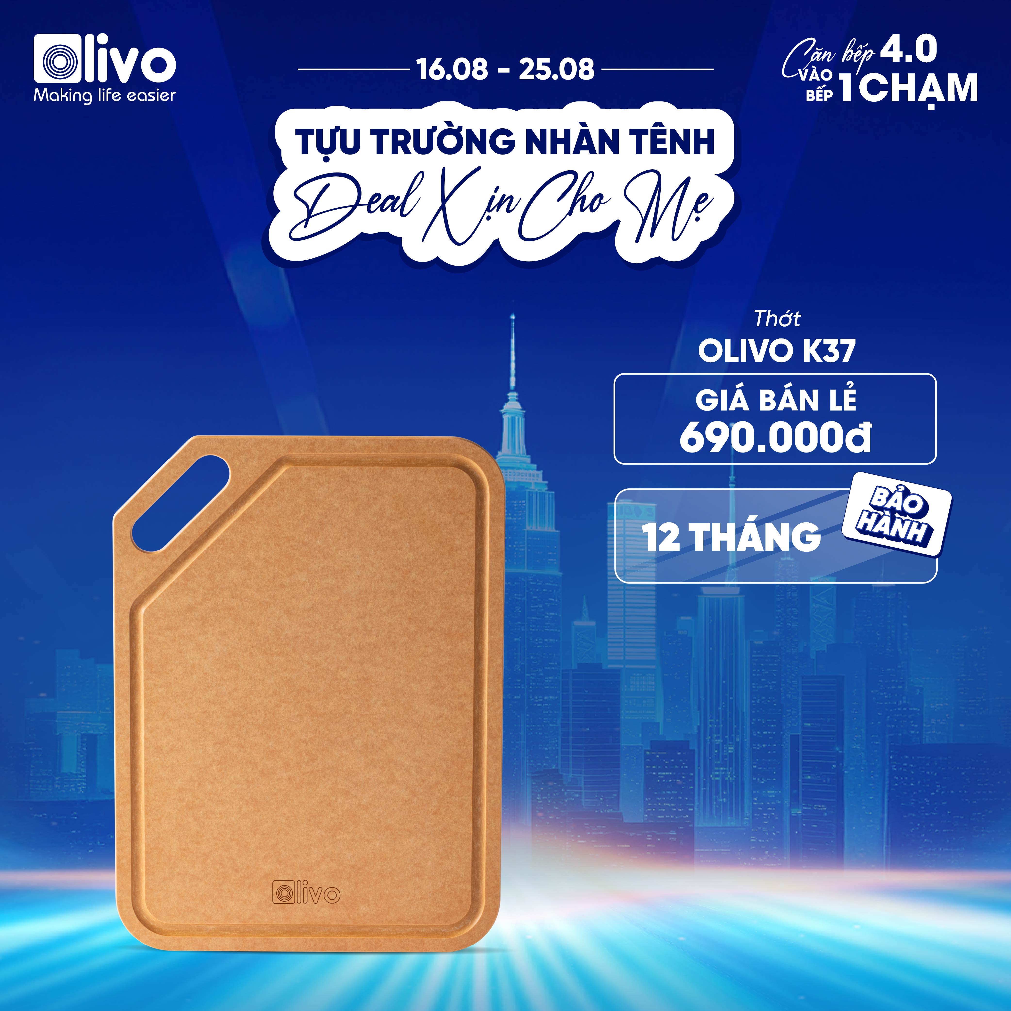 THỚT OLIVO WOOD FIBER - Chống Cong Vênh, Ẩm Mốc, Không Bị Mùi Hôi - Sử Dụng Được Với Máy Rửa Bát