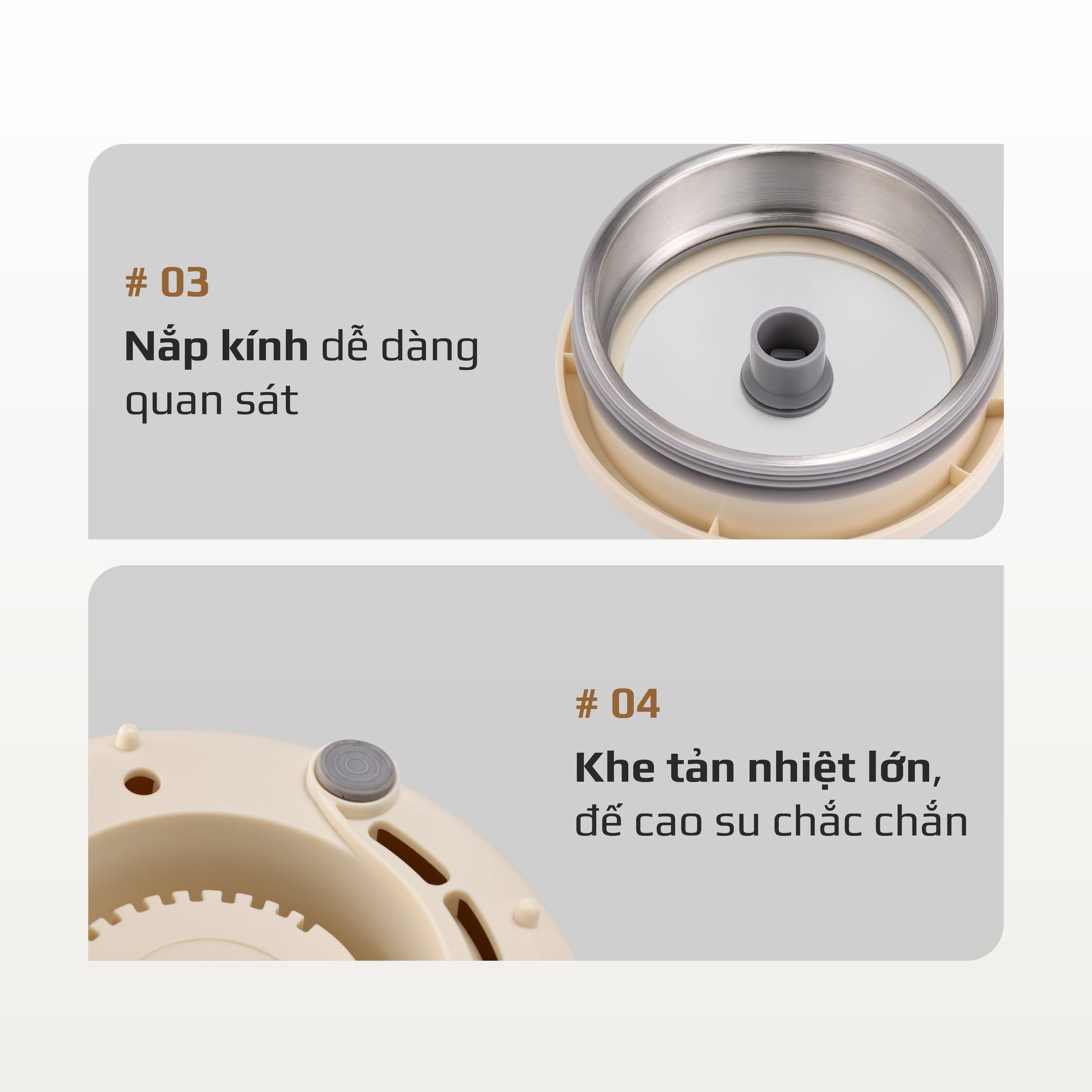 Máy Xay Nấu Đa Năng OLIVO CB1200 - Dung Tích 1.2L - Nắp INOX 304 Kết Hợp Kính Cường Lực - 10 Chế Độ, Khử Khuẩn, Chống Trào Tuyệt Đối