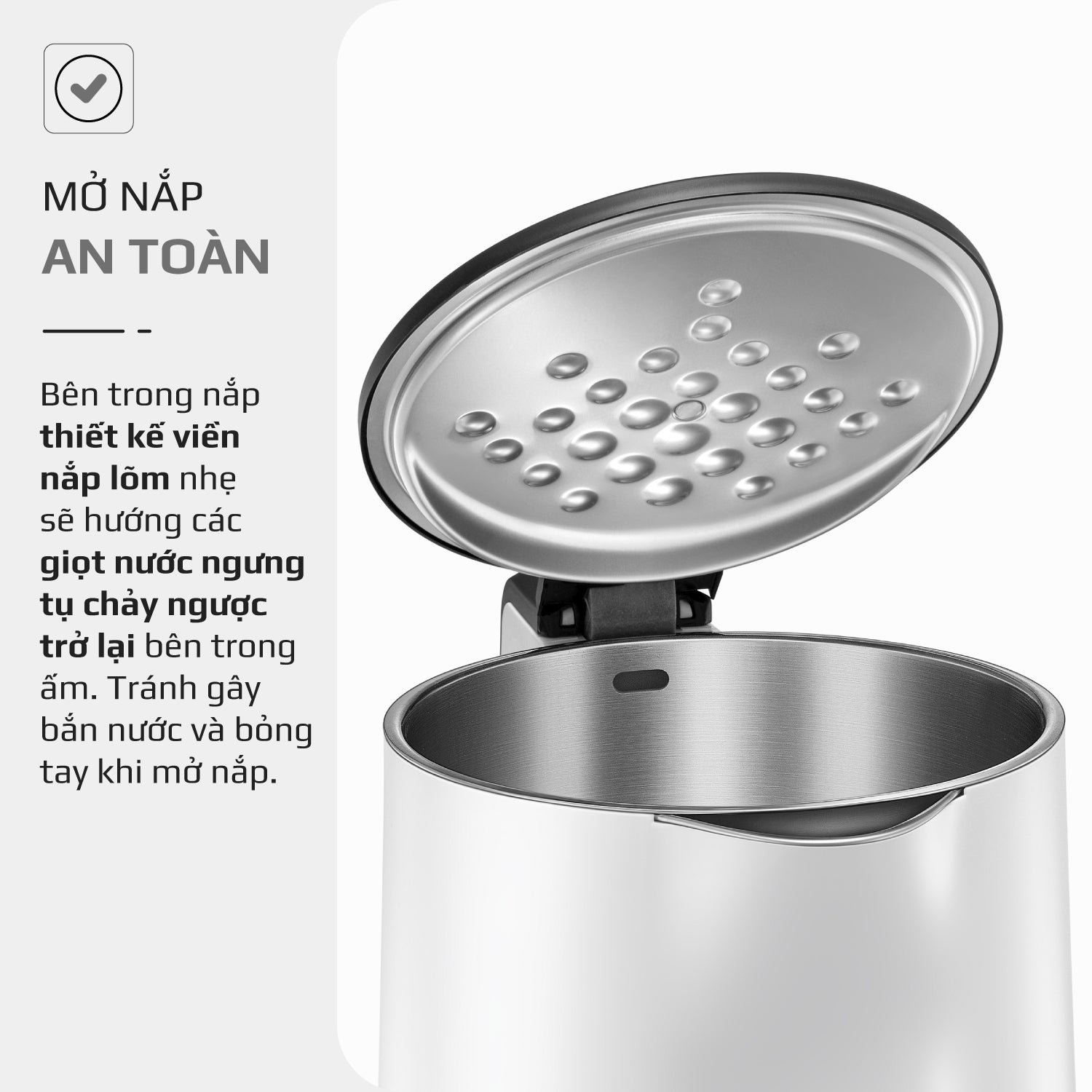 Ấm Siêu Tốc OLIVO EK200 – Màu Trắng Đen Hiện Đại, Lòng Ấm Inox 304, Bảo Vệ 4 Lớp, Dung Tích 1.5L, Công Suất Lớn 1500-1800W