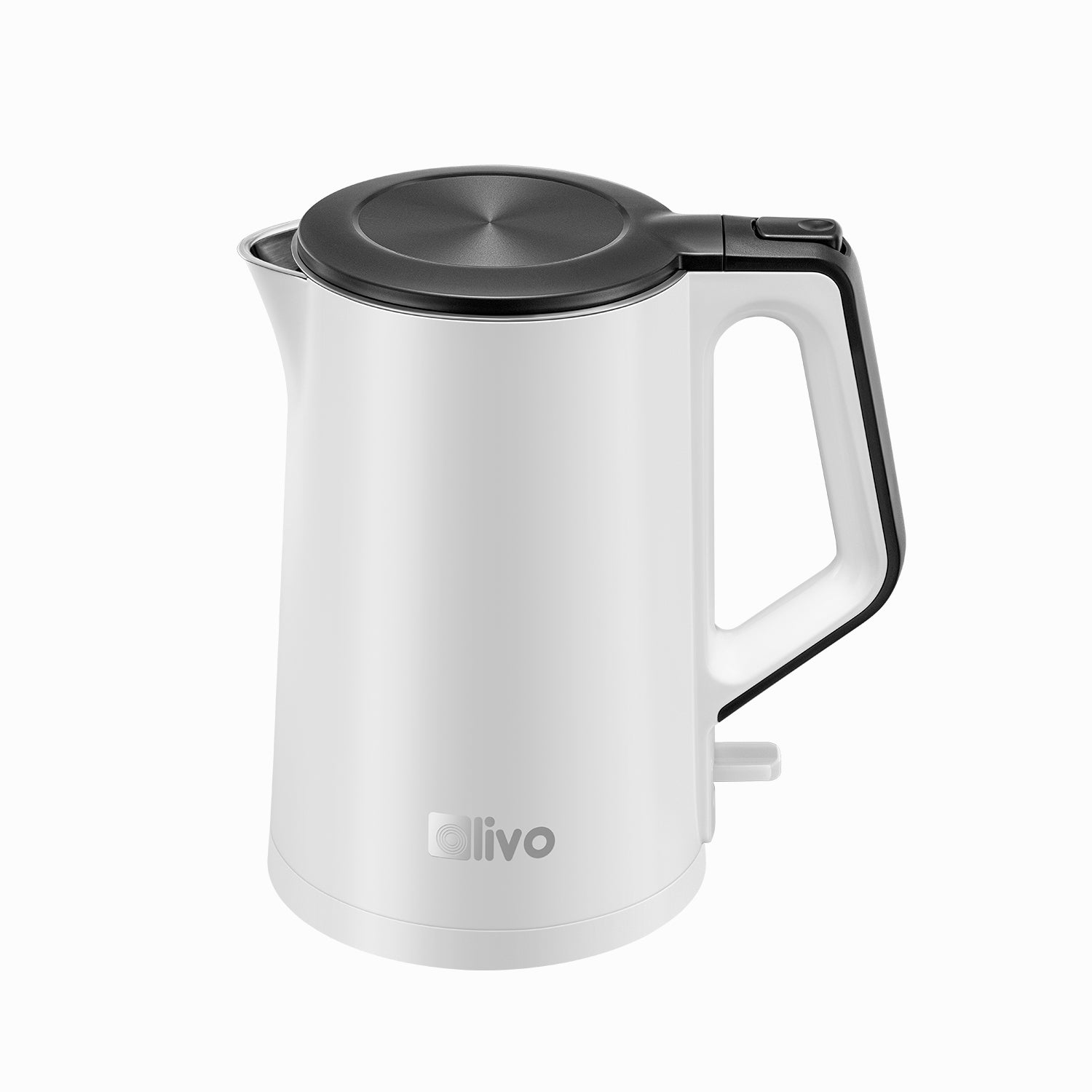 Ấm Siêu Tốc OLIVO EK200 – Màu Trắng Đen Hiện Đại, Lòng Ấm Inox 304, Bảo Vệ 4 Lớp, Dung Tích 1.5L, Công Suất Lớn 1500-1800W