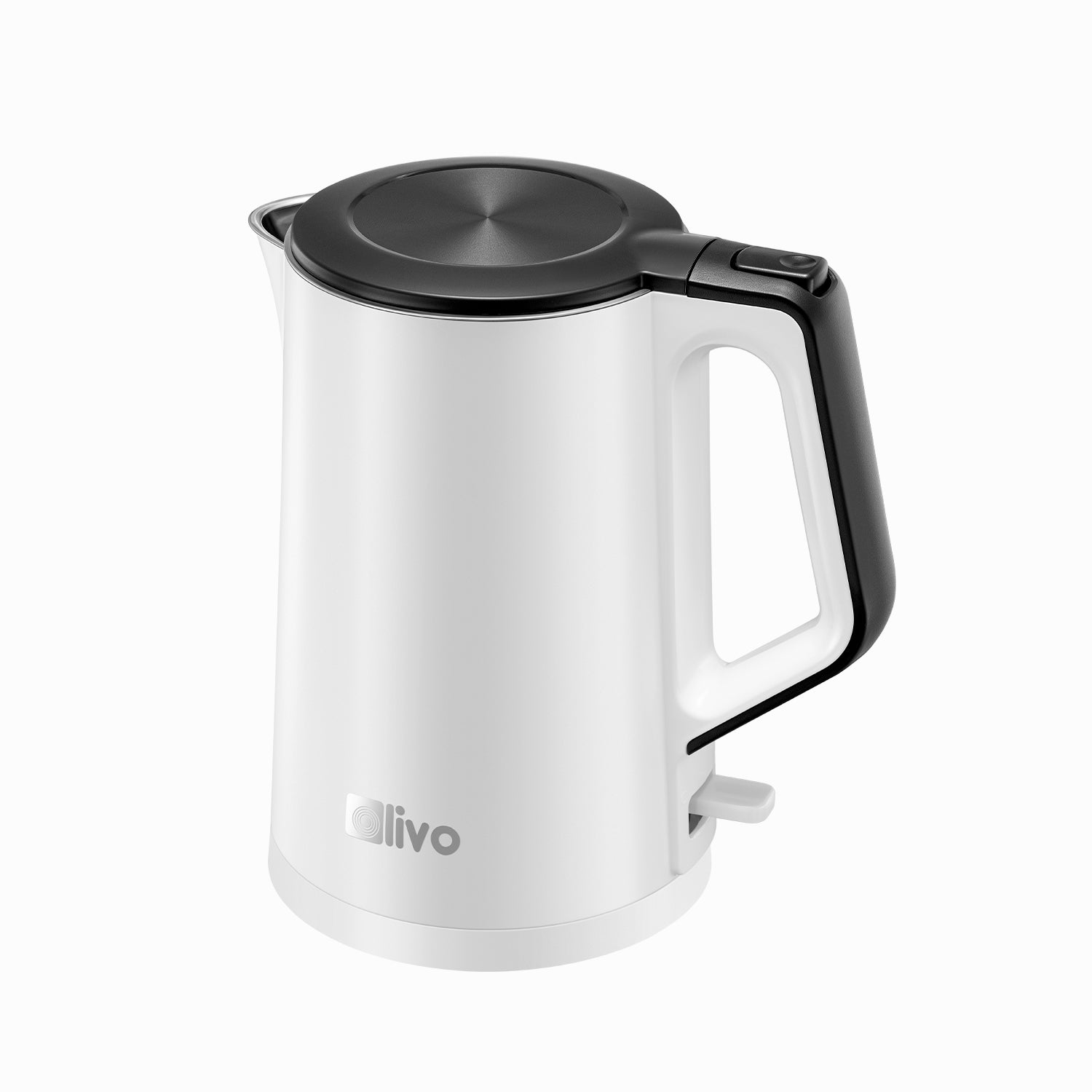 Ấm Siêu Tốc OLIVO EK200 – Màu Trắng Đen Hiện Đại, Lòng Ấm Inox 304, Bảo Vệ 4 Lớp, Dung Tích 1.5L, Công Suất Lớn 1500-1800W