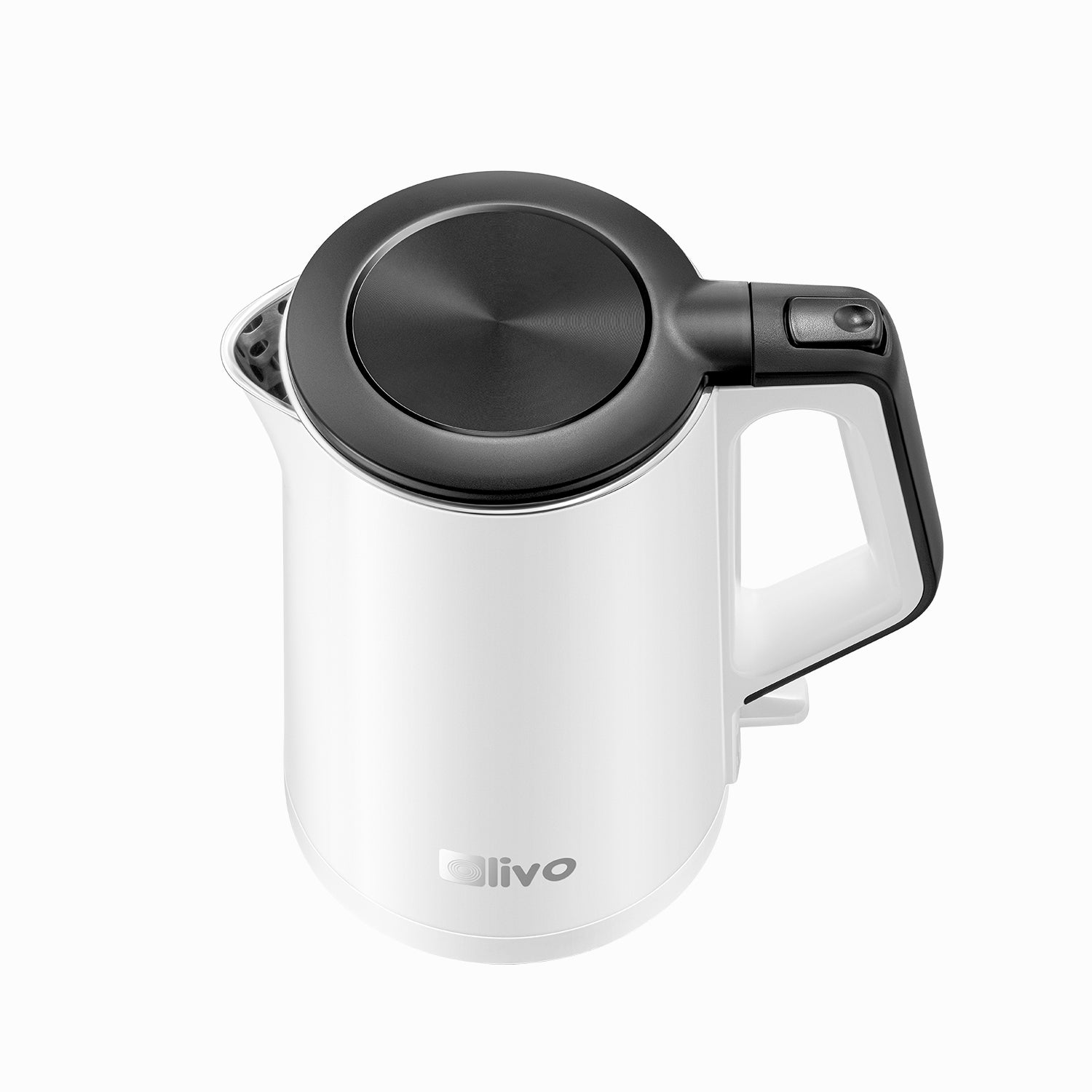 Ấm Siêu Tốc OLIVO EK200 – Màu Trắng Đen Hiện Đại, Lòng Ấm Inox 304, Bảo Vệ 4 Lớp, Dung Tích 1.5L, Công Suất Lớn 1500-1800W