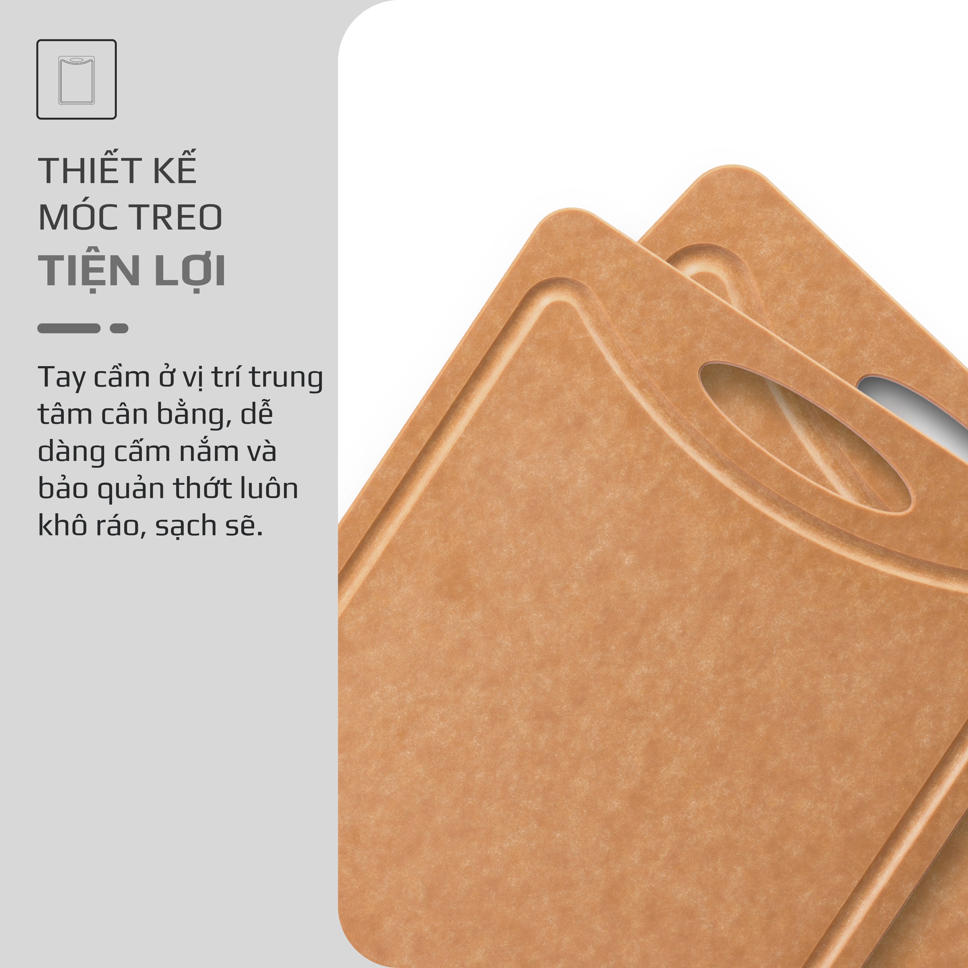 Thớt Gỗ OLIVO Wood Fiber W306 – W376 – Chống Cong Vênh, Ẩm Mốc, Không Bám Mùi Thực Phẩm – Sử Dụng Được Với Máy Rửa Bát