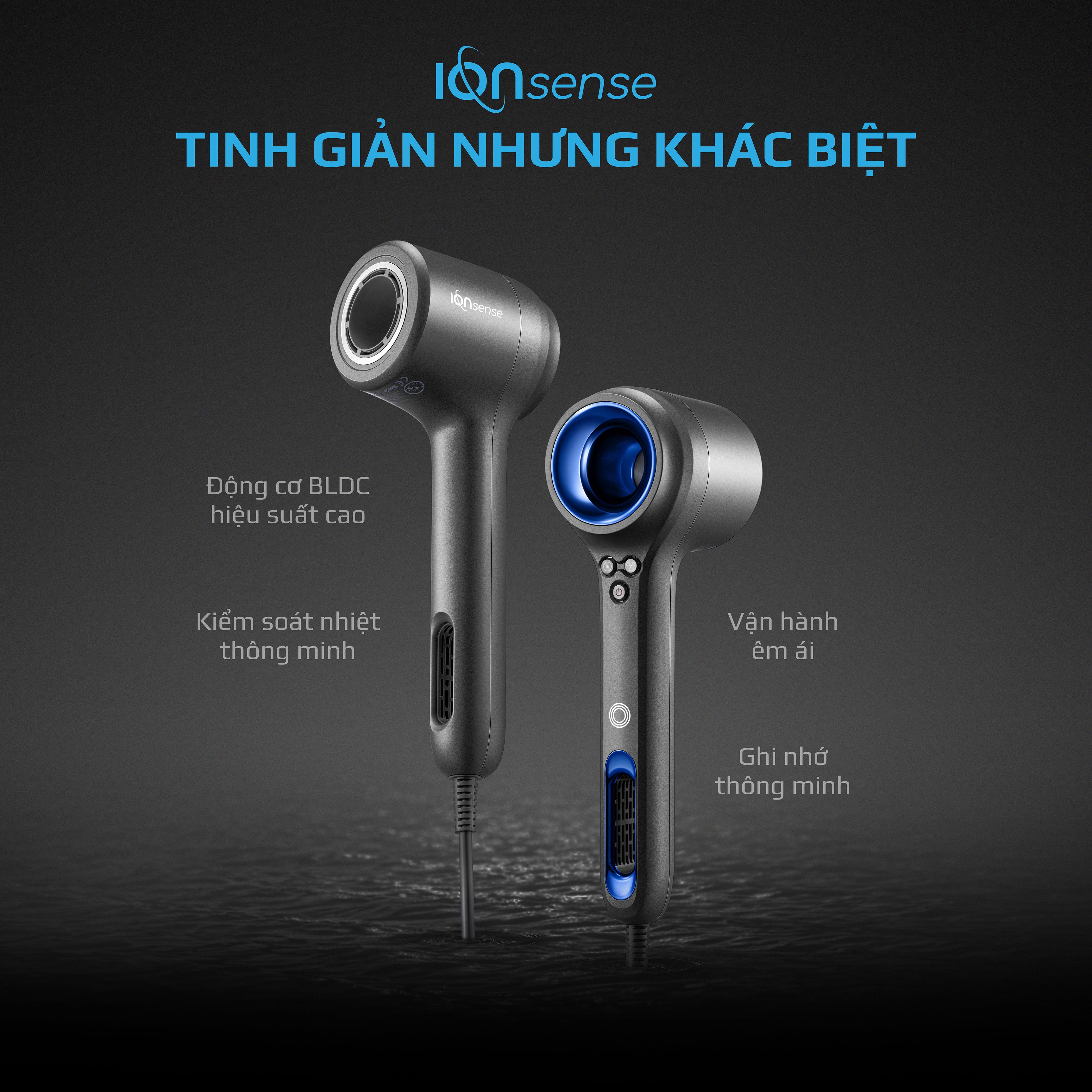 Máy Sấy Tóc OLIVO IonSense - Máy Sấy Tóc Ion Âm Tốc Độ Cao, 9 Chế Độ Sấy, Phụ Kiện Đa Dạng, Cảm Biến Nhiệt Thông Minh, Màu Sắc Sang Trọng