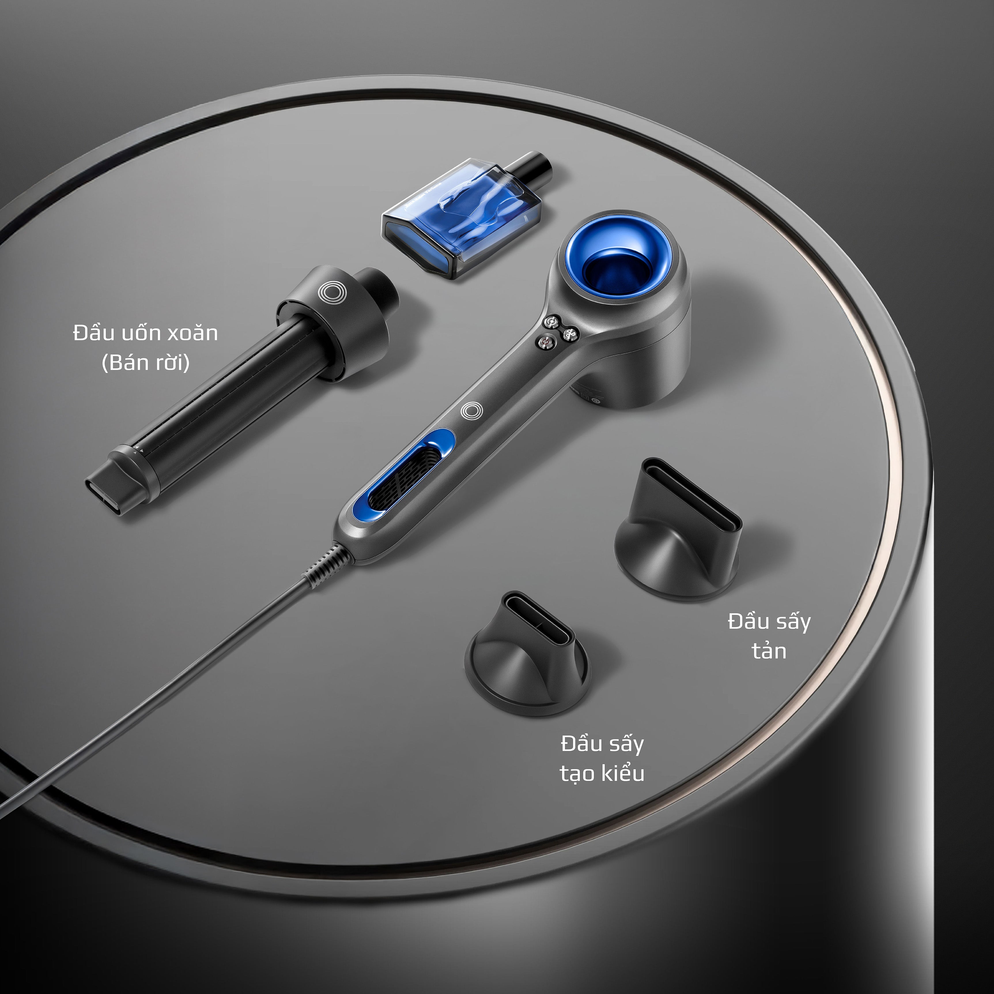 Máy Sấy Tóc OLIVO IonSense - Máy Sấy Tóc Ion Âm Tốc Độ Cao, 9 Chế Độ Sấy, Phụ Kiện Đa Dạng, Cảm Biến Nhiệt Thông Minh, Màu Sắc Sang Trọng