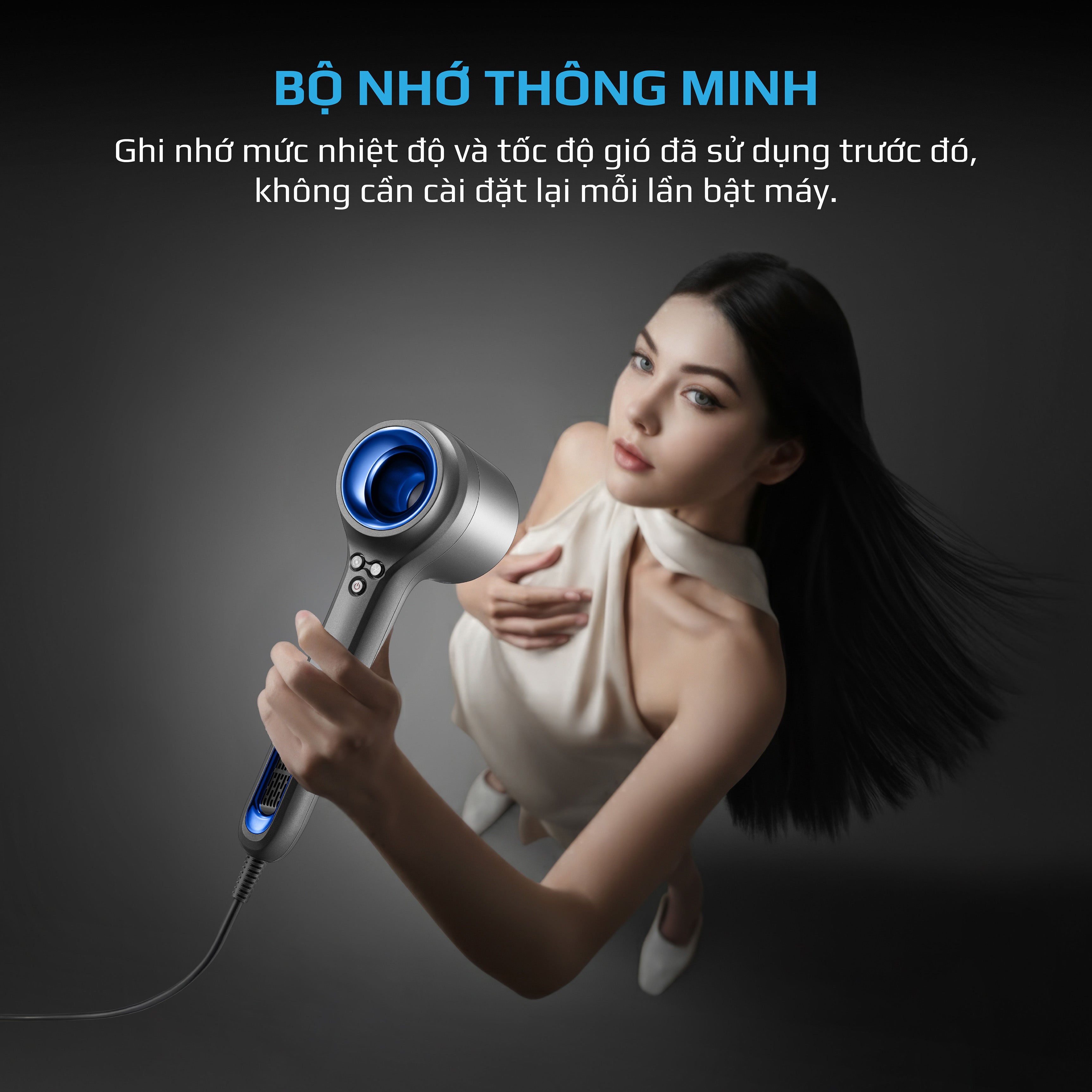Máy Sấy Tóc OLIVO IonSense - Máy Sấy Tóc Ion Âm Tốc Độ Cao, 9 Chế Độ Sấy, Phụ Kiện Đa Dạng, Cảm Biến Nhiệt Thông Minh, Màu Sắc Sang Trọng