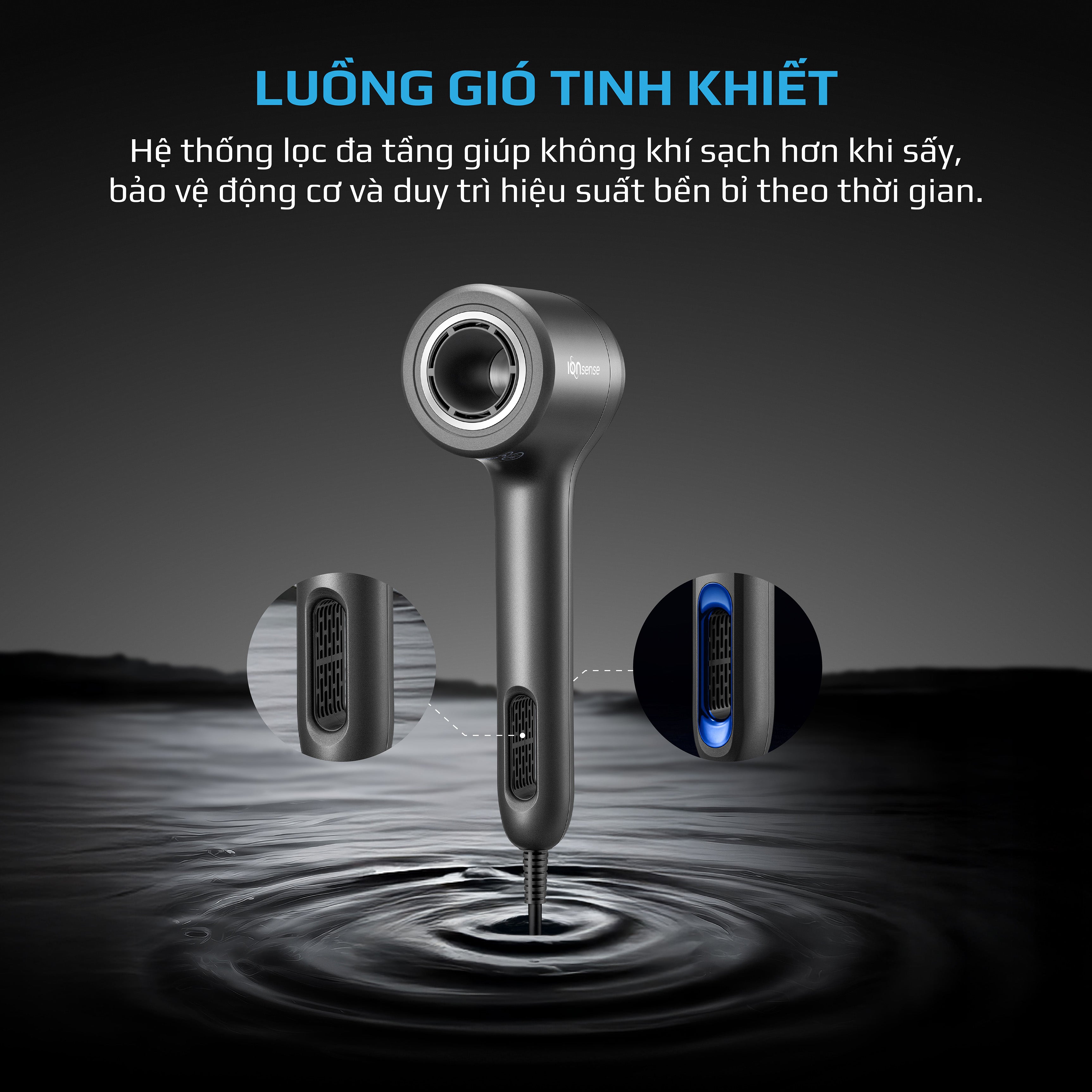 Máy Sấy Tóc OLIVO IonSense - Máy Sấy Tóc Ion Âm Tốc Độ Cao, 9 Chế Độ Sấy, Phụ Kiện Đa Dạng, Cảm Biến Nhiệt Thông Minh, Màu Sắc Sang Trọng