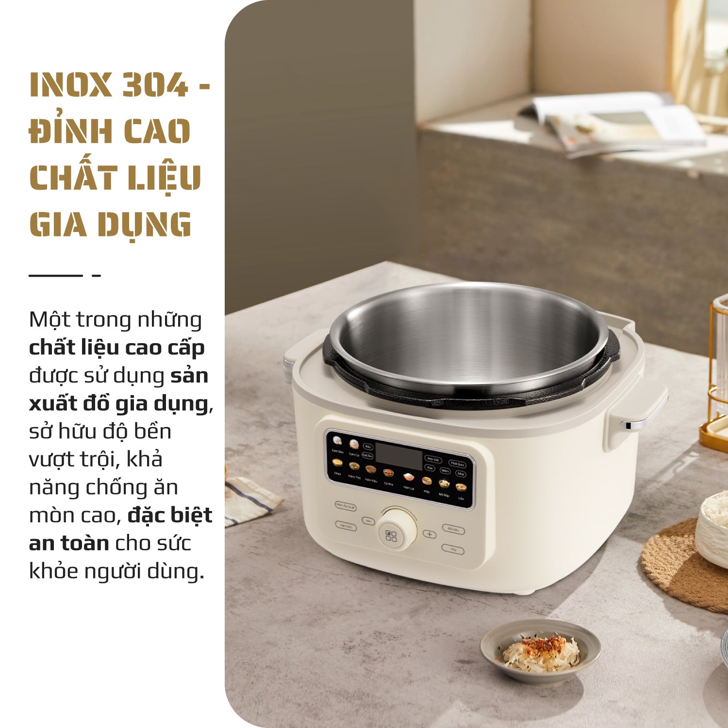 Nồi Áp Suất Điện Đa Năng OLIVO PC40 – Nồi 2 Nắp, 3 Chế Độ Nấu, Màn Hình OLED Hiện Đại, Lòng Nồi INOX 304, Đa Chức Năng 10 Chế Độ Cài Sẵn, Dung Tích 4L, Công Suất 1300W